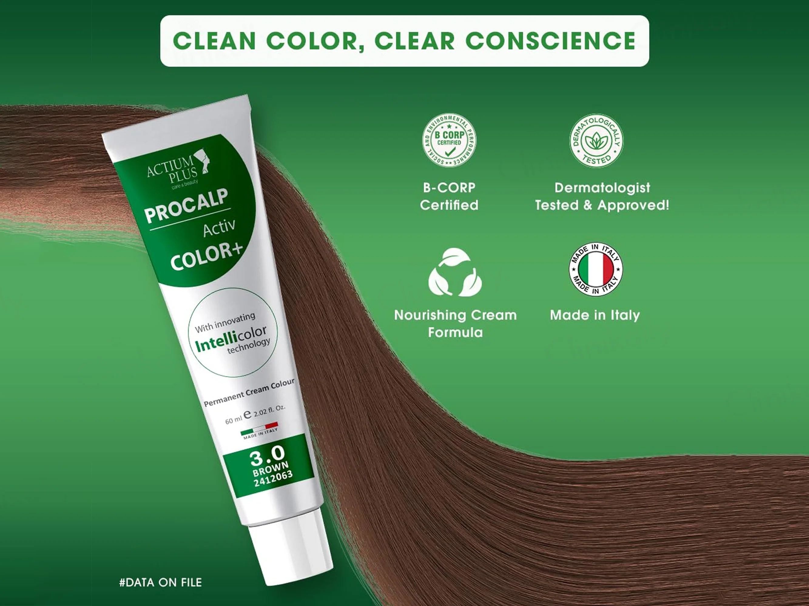 Actium Plus Procalp Activ Color+ Nourishing Gentle Permanent Colouring Cream Kit - 3.0 Brown - Image 6
