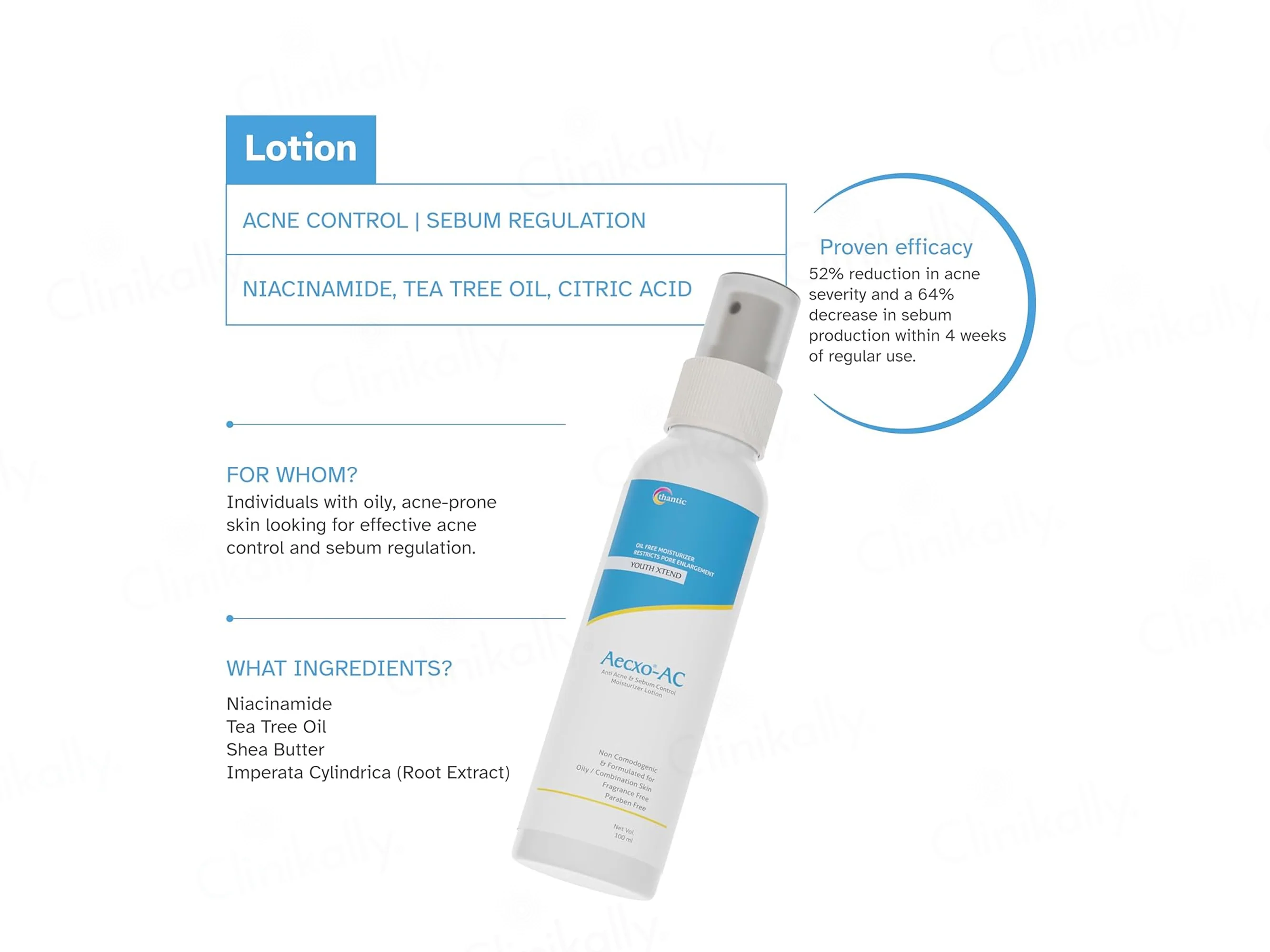 Aecxo-AC Anti Acne & Sebum Control Moisturizer Lotion - Image 2