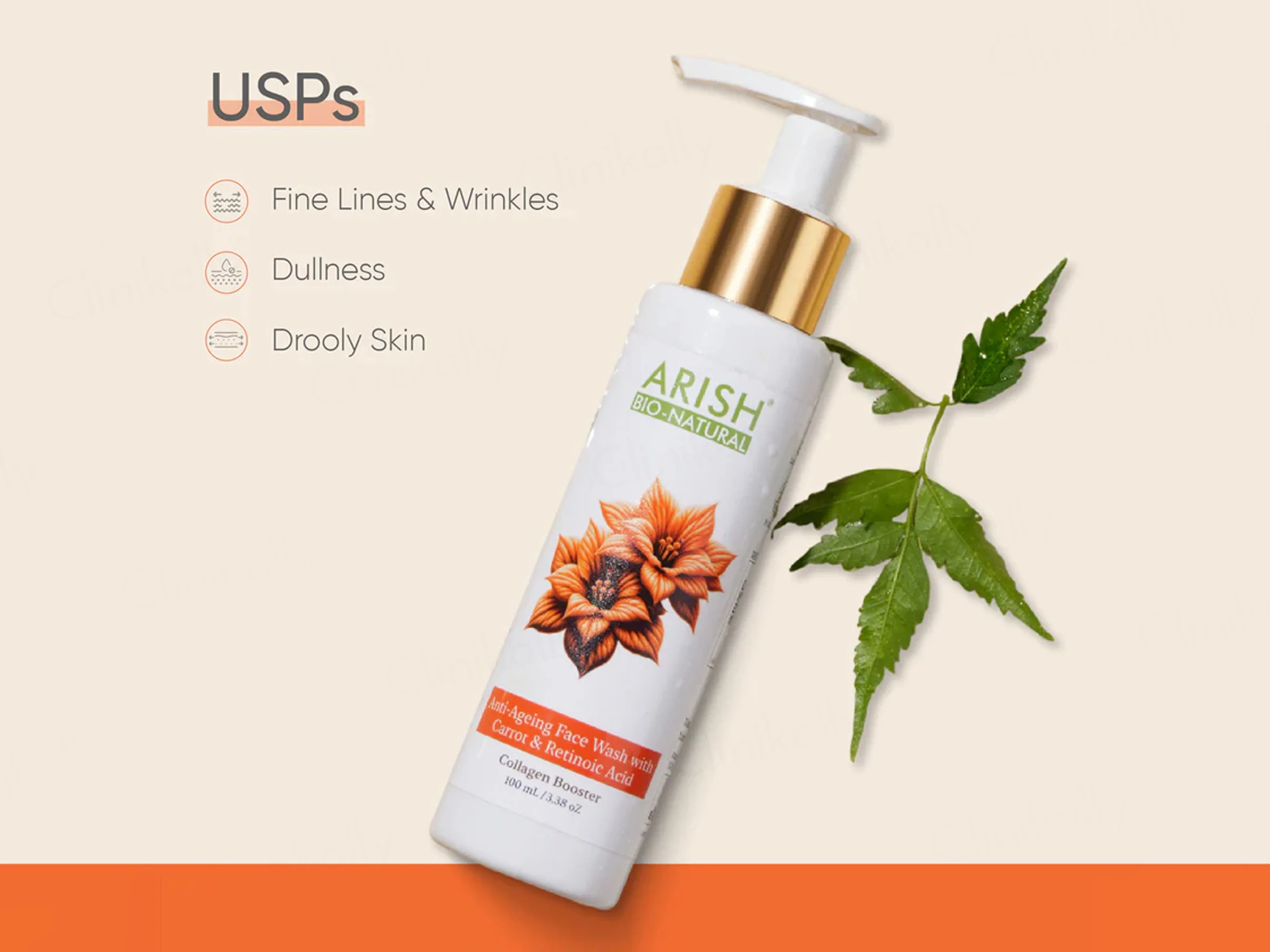 Arish Bio-Natural Anti-Ageing Collagen Booster Face Wash With Carrot & Retinoic Acid - Image 6