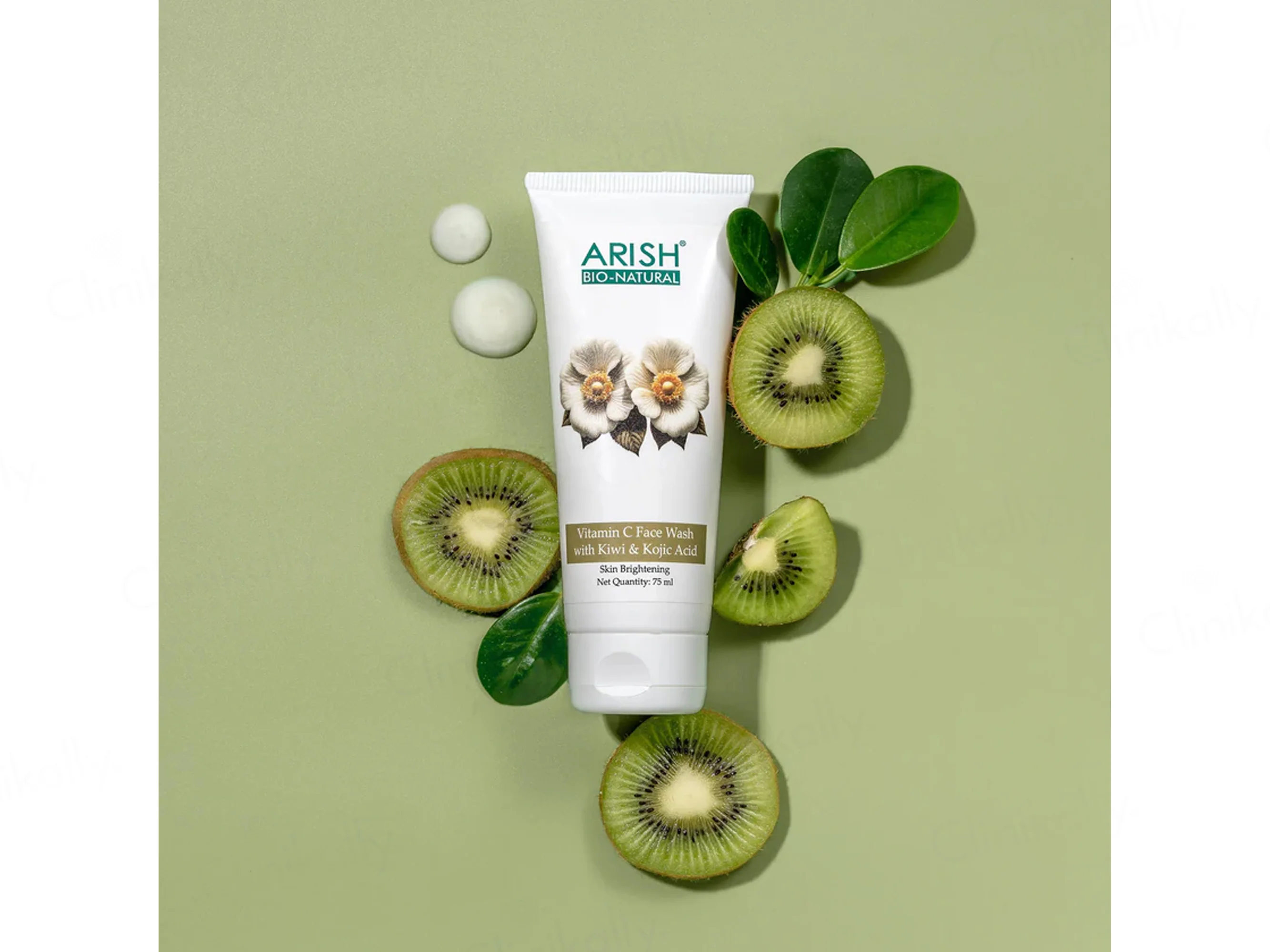 Arish Bio-Natural Vitamin C Skin Brightening Face Wash With Kiwi & Kojic Acid - Image 3