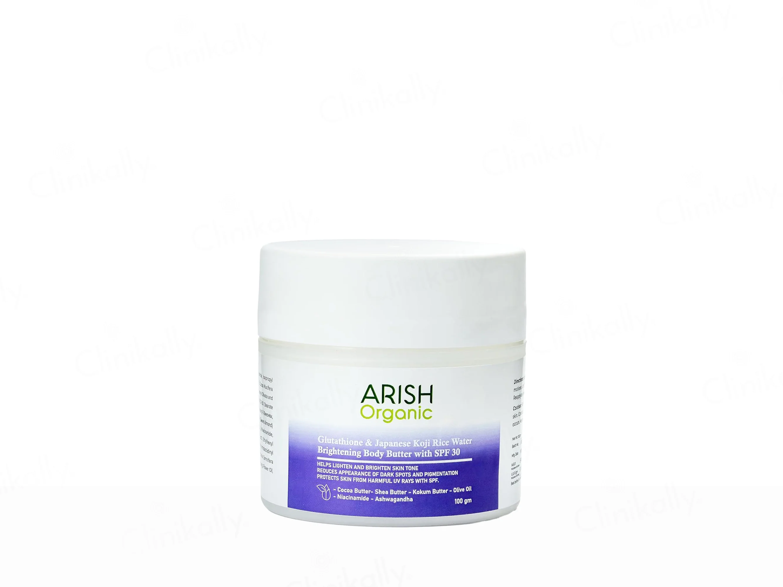 Arish Organic Glutathione & Japanese Koji Rice Water Brightening Body Butter With SPF 30