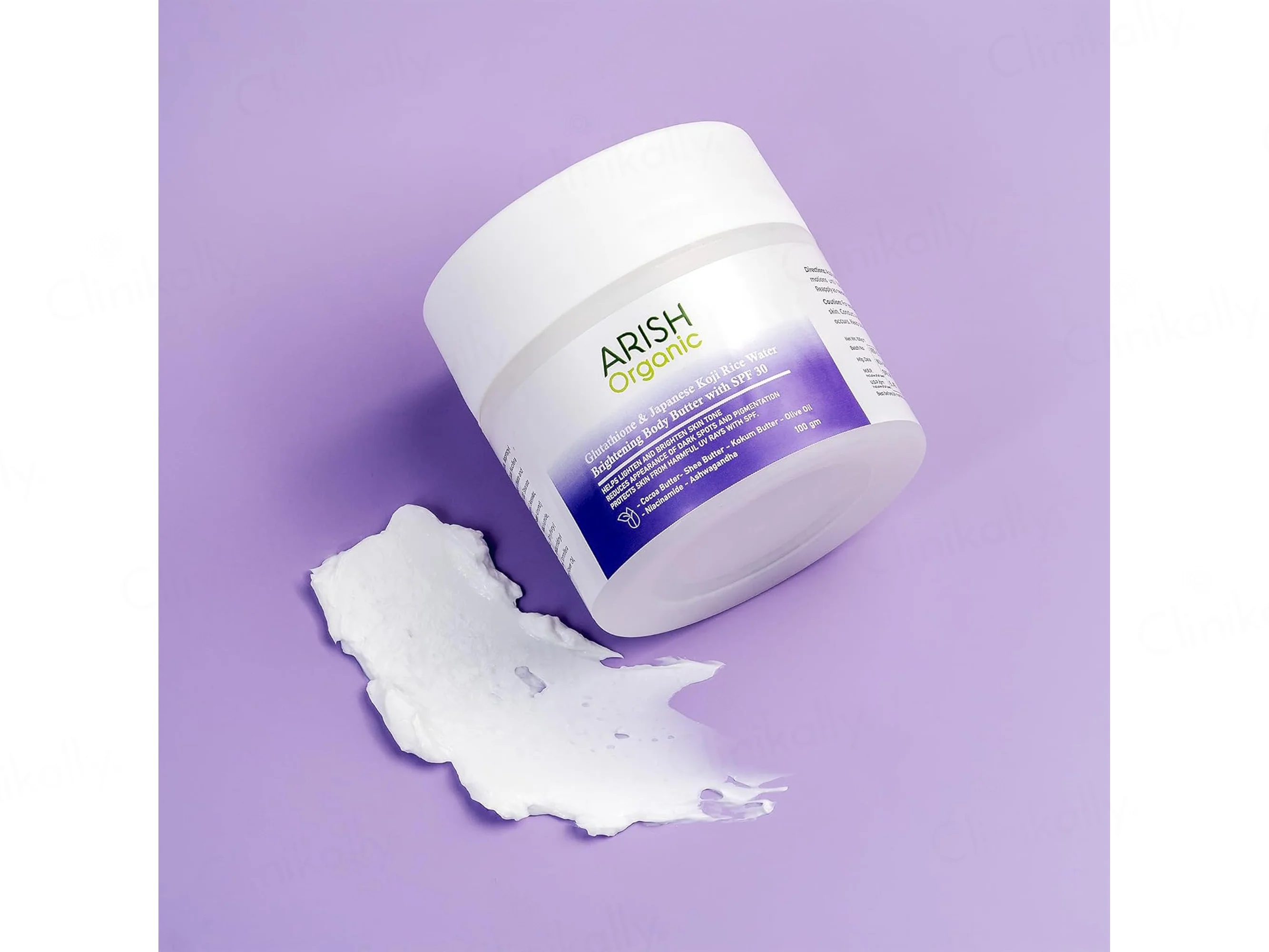Arish Organic Glutathione & Japanese Koji Rice Water Brightening Body Butter With SPF 30 - Image 2