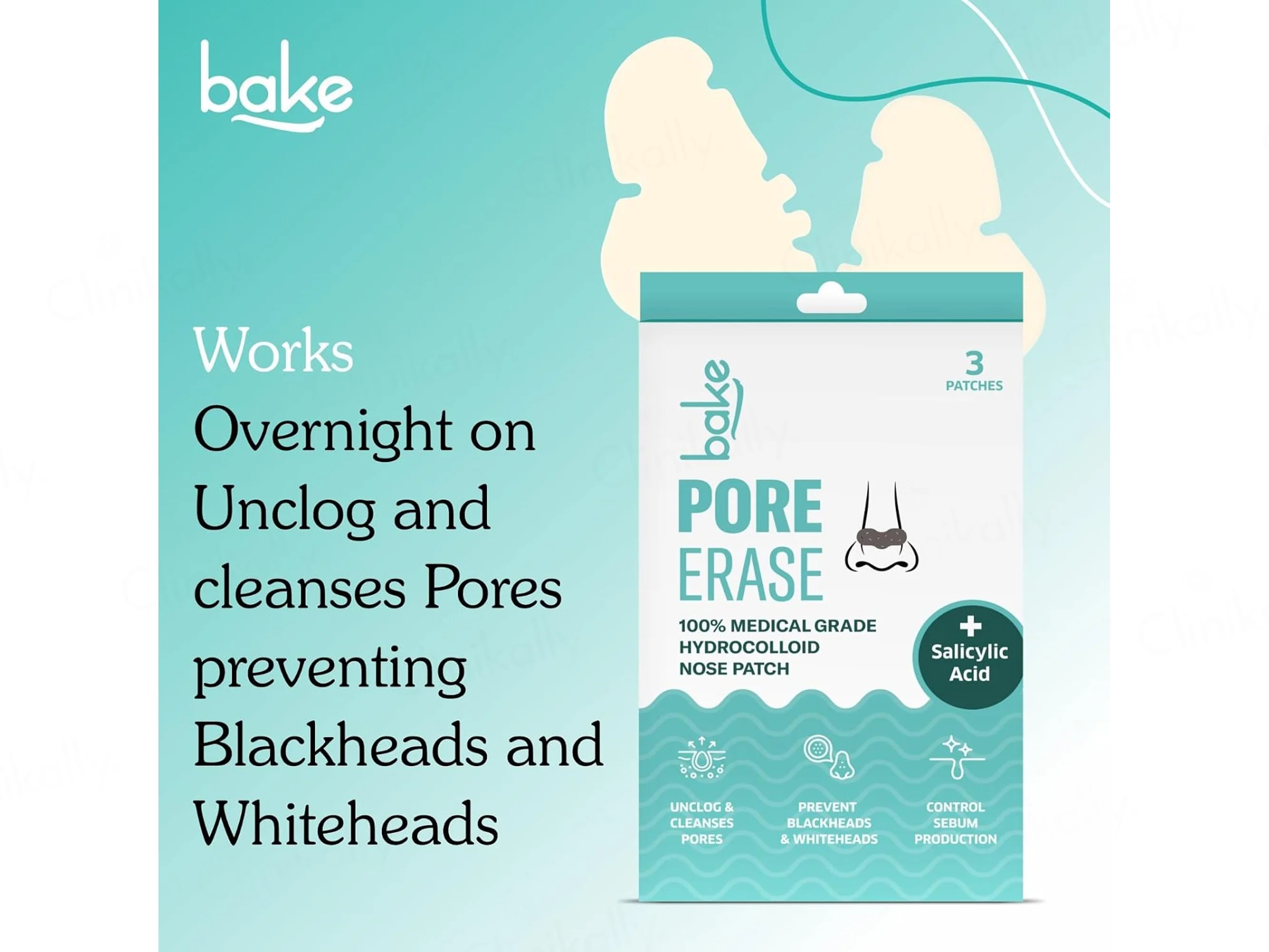 Bake Salicylic Acid Pore Erase Hydrocolloid Nose Patch - Image 4