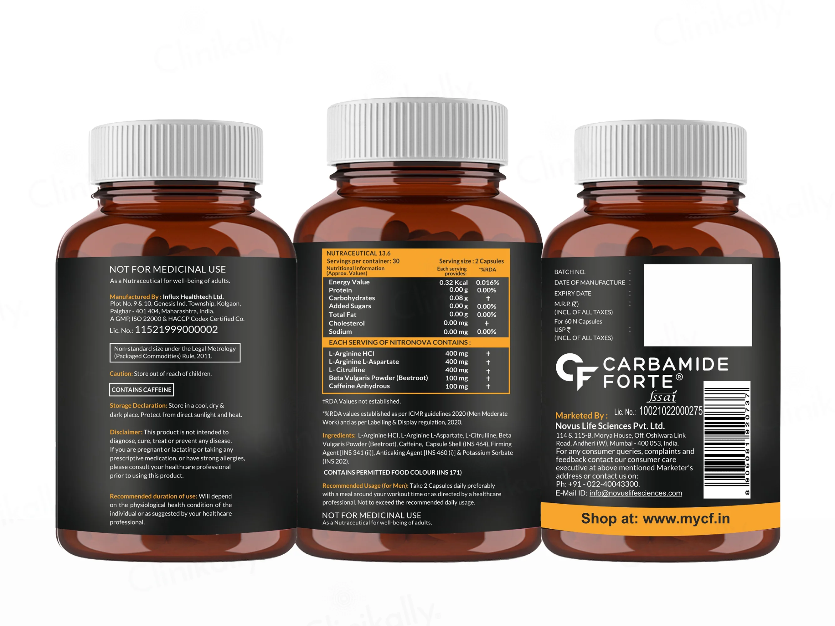 Carbamide Forte 1400mg Nitric Oxide Complex With L-Arginine HCl Capsule - Image 10