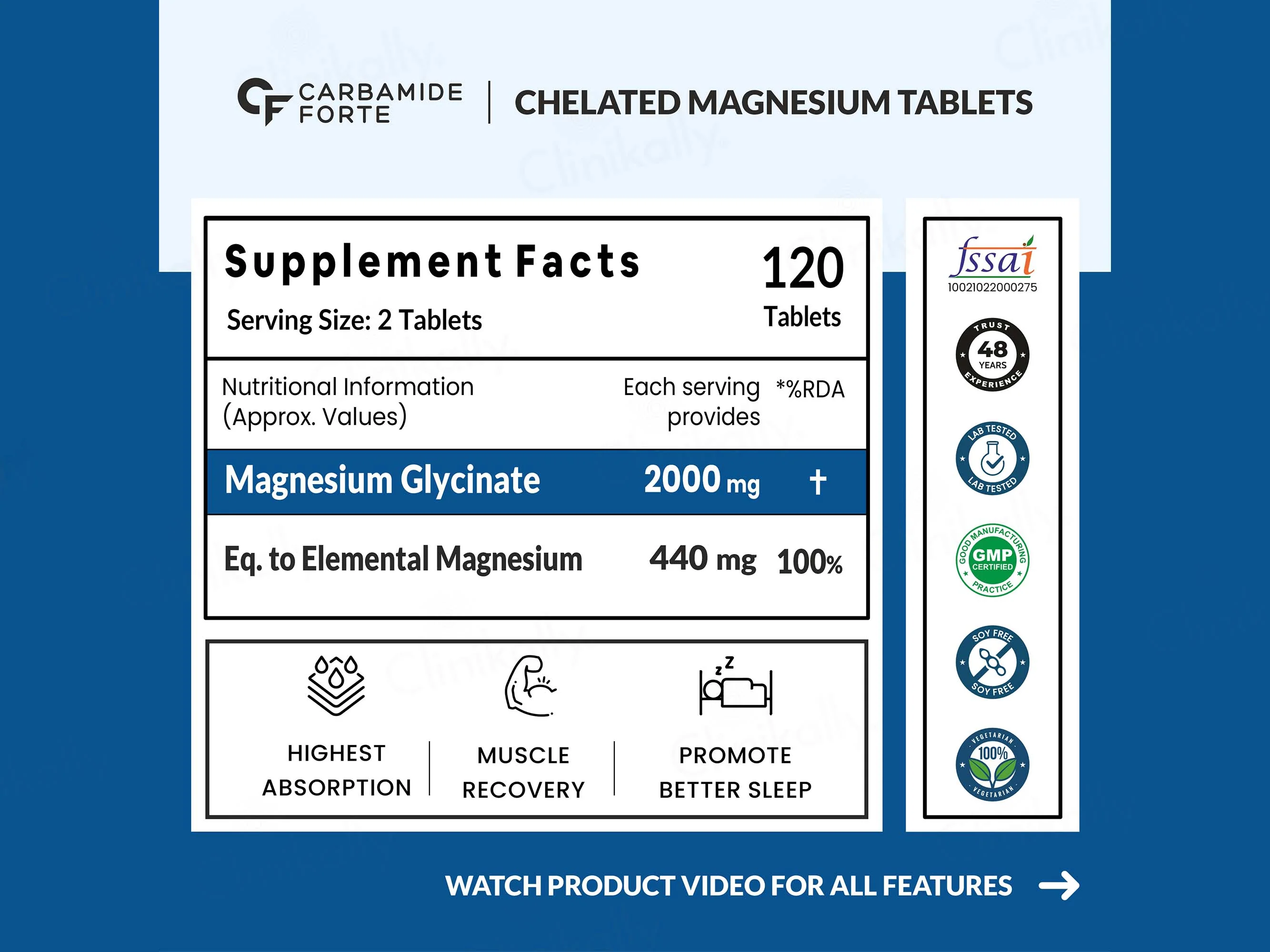 Carbamide Forte Chelated Magnesium Glycinate 2000mg Tablet - Image 8