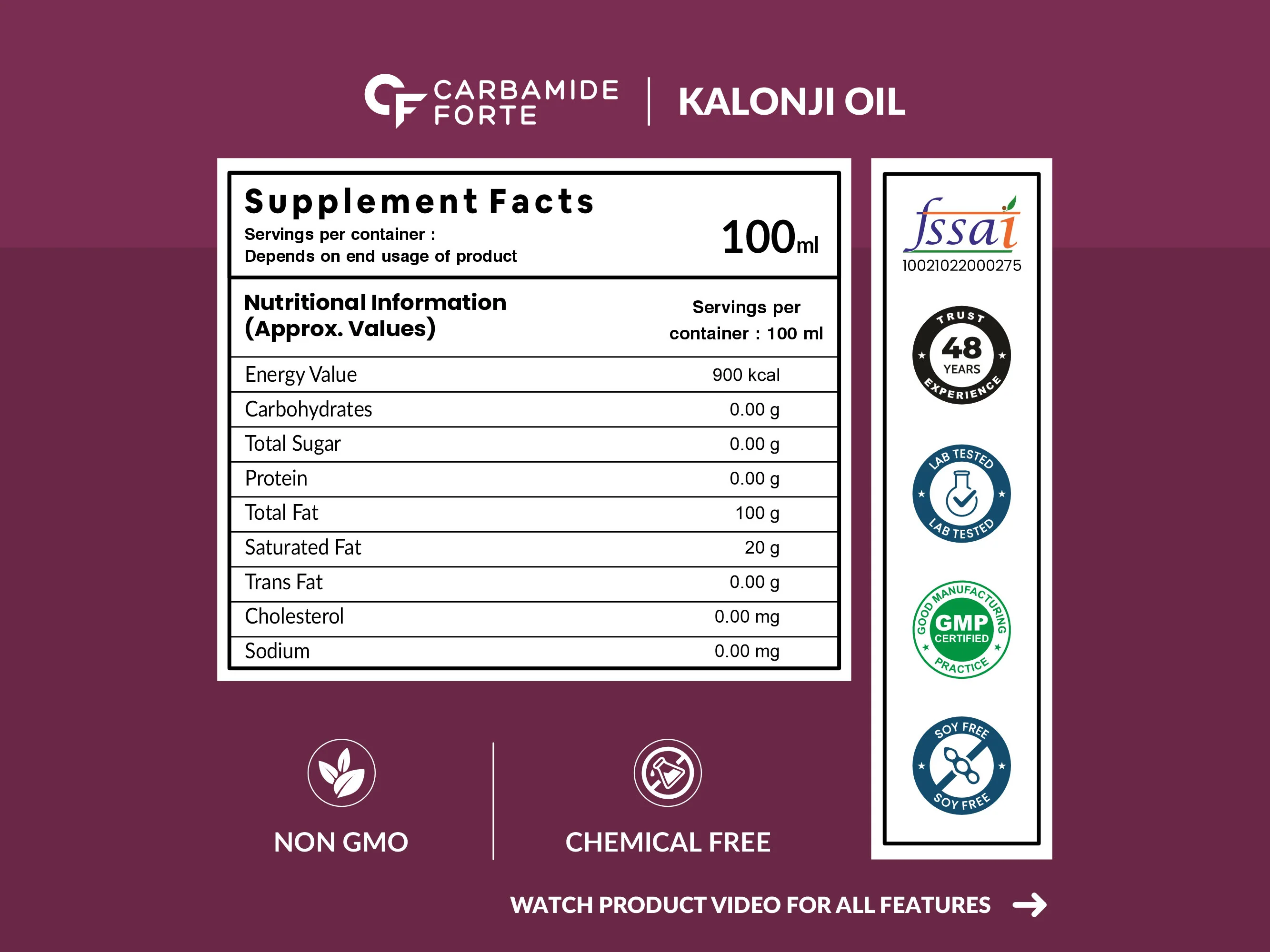 Carbamide Forte Cold Pressed Kalonji Oil For Hair Growth & Skin - Image 3