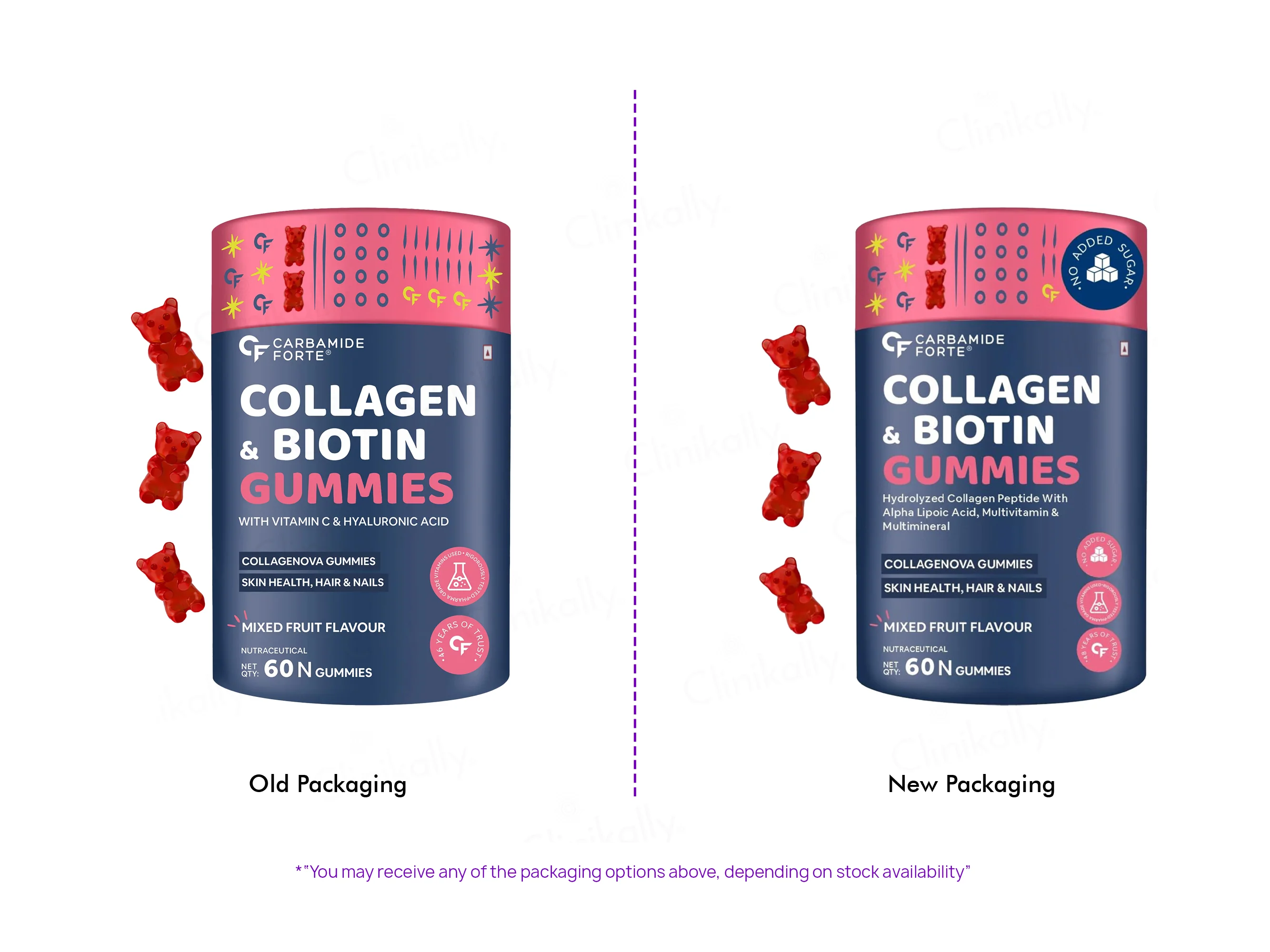 Carbamide Forte Collagen & Biotin Nutraceutical Gummies - Mixed Fruit Flavour - Image 2