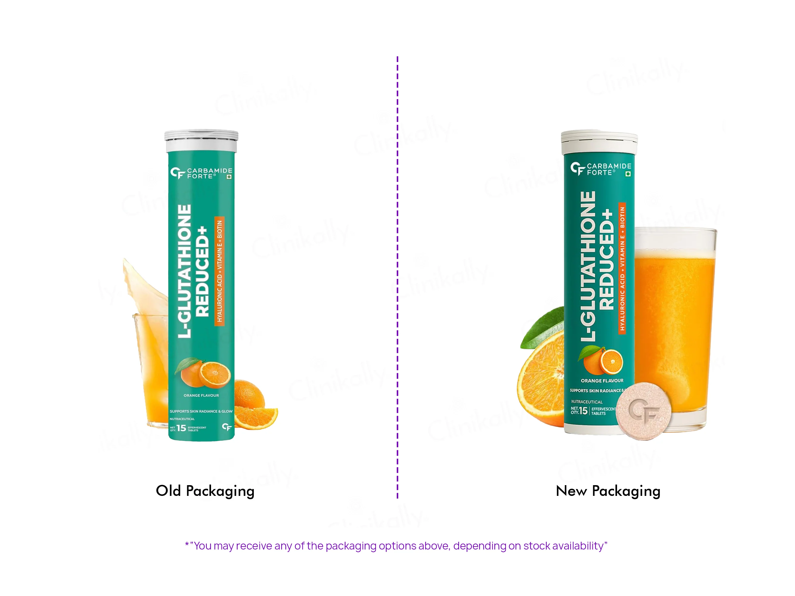 Carbamide Forte L-Glutathione Reduced + Hyaluronic Acid Effervescent Tablet - Orange Flavour - Image 2