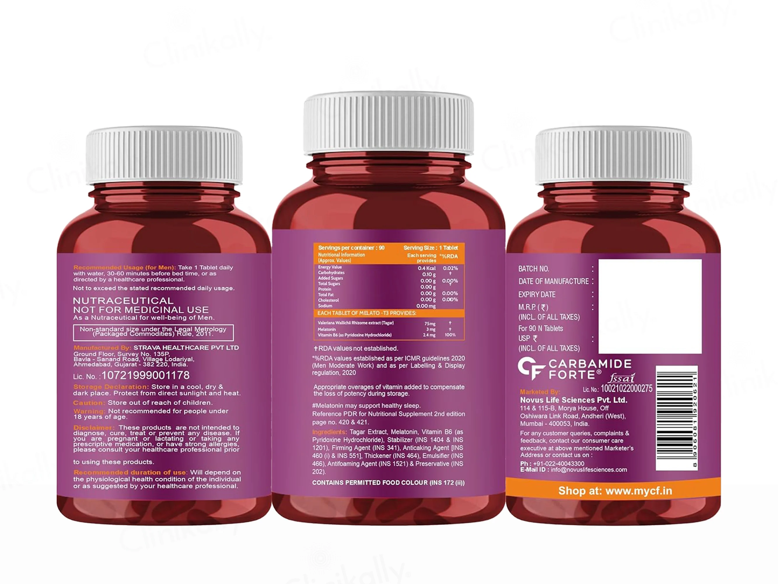 Carbamide Forte Melatonin 3mg + Tagar 75mg Sleep Tablet - Image 9