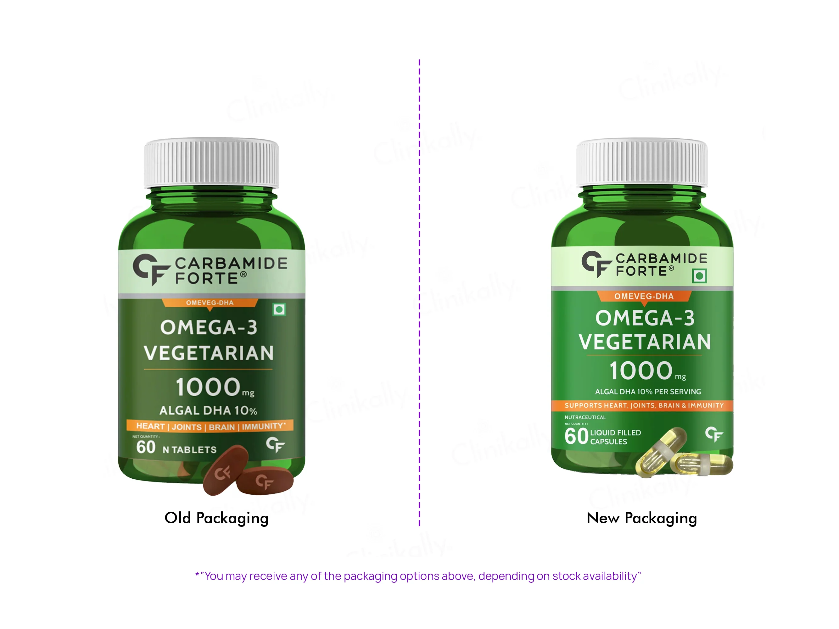 Carbamide Forte Vegetarian Omega-3 1000mg With Algal DHA 10% Liquid Filled Capsule - Image 2