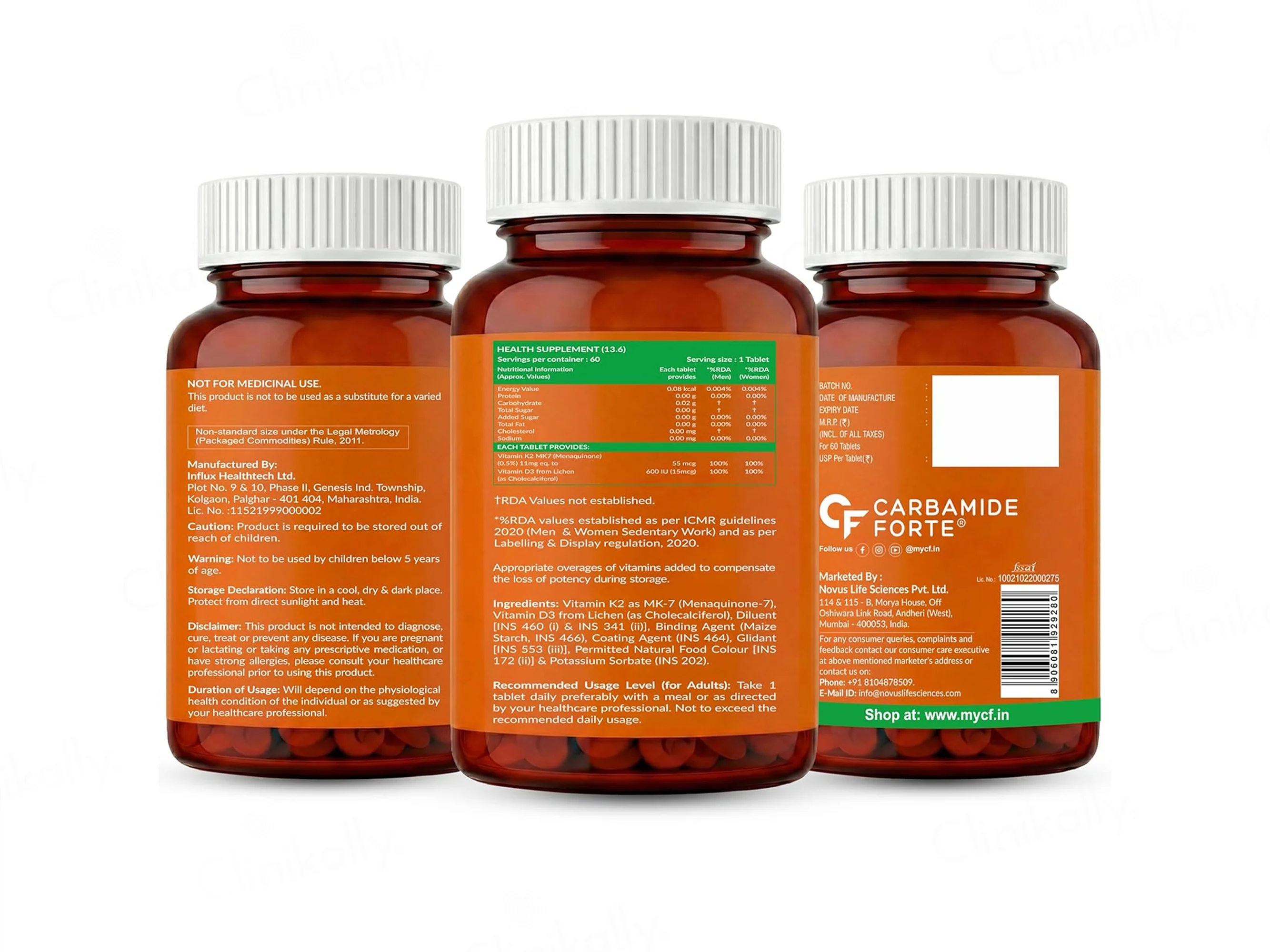 Carbamide Forte Vitamin D3 + Vitamin K2 MK7 Tablet - Image 4