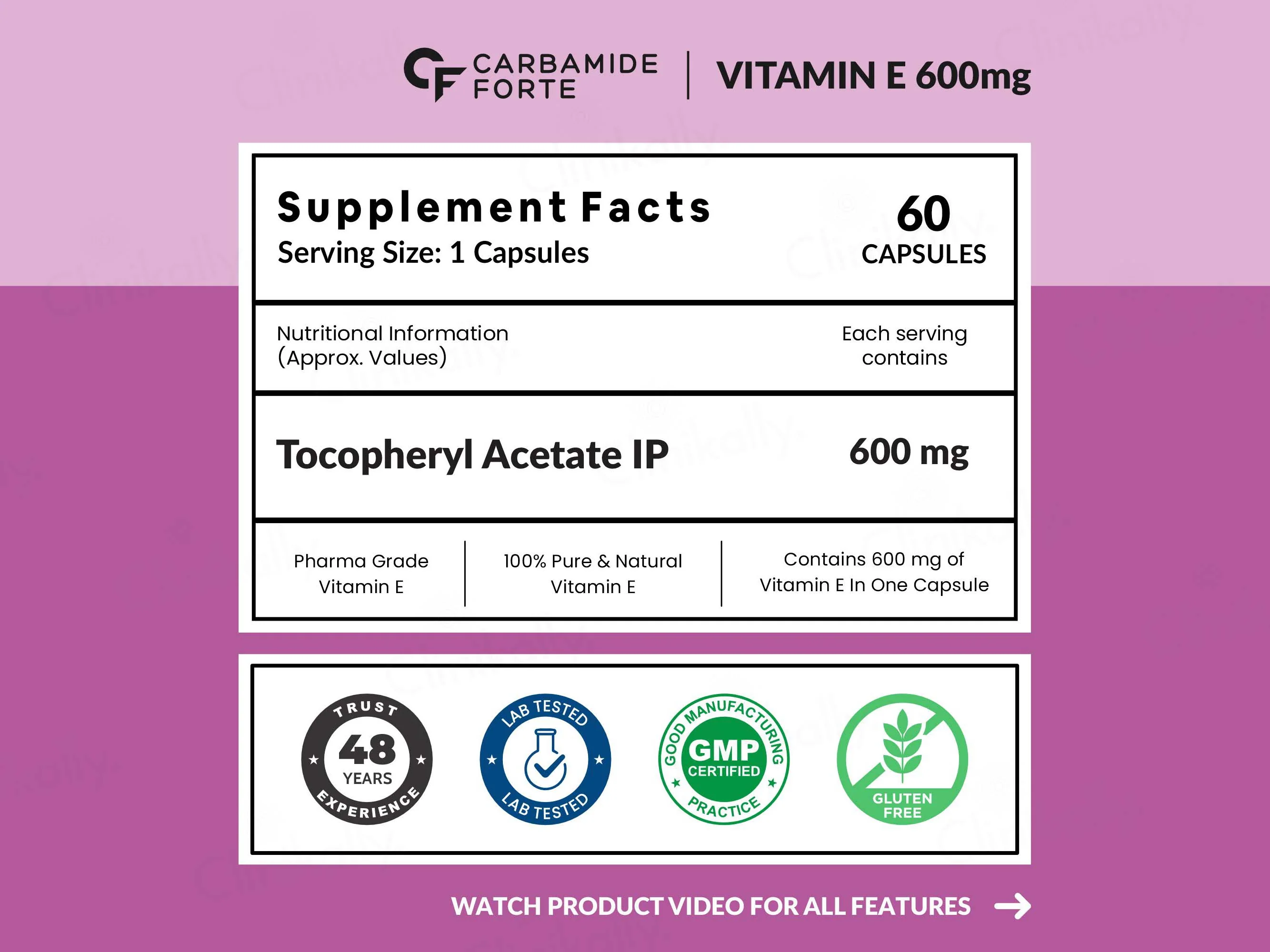 Carbamide Forte Vitamin E 600mg Capsule - Image 3