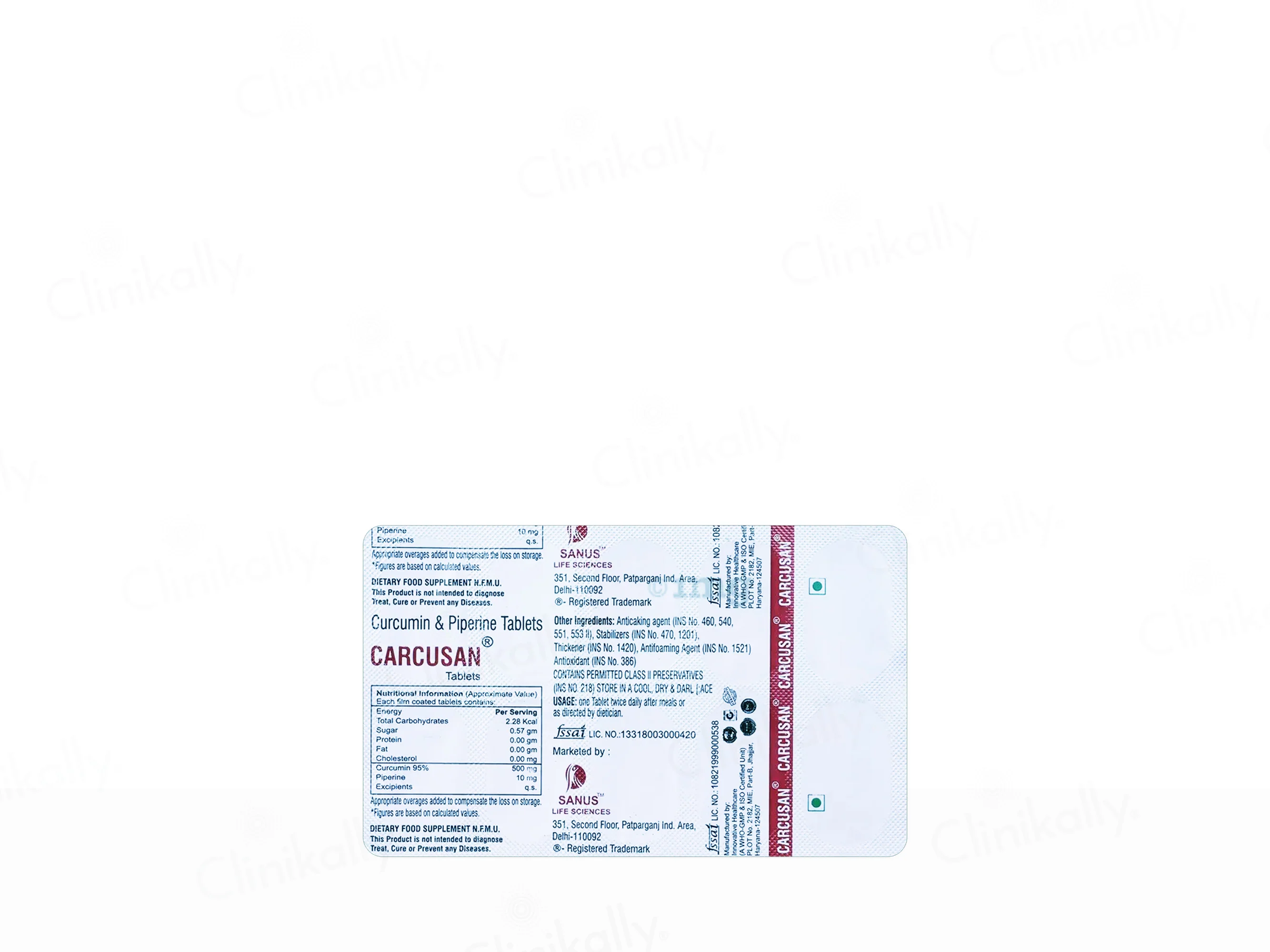 Carcusan Curcumin & Piperine Tablet - Image 4