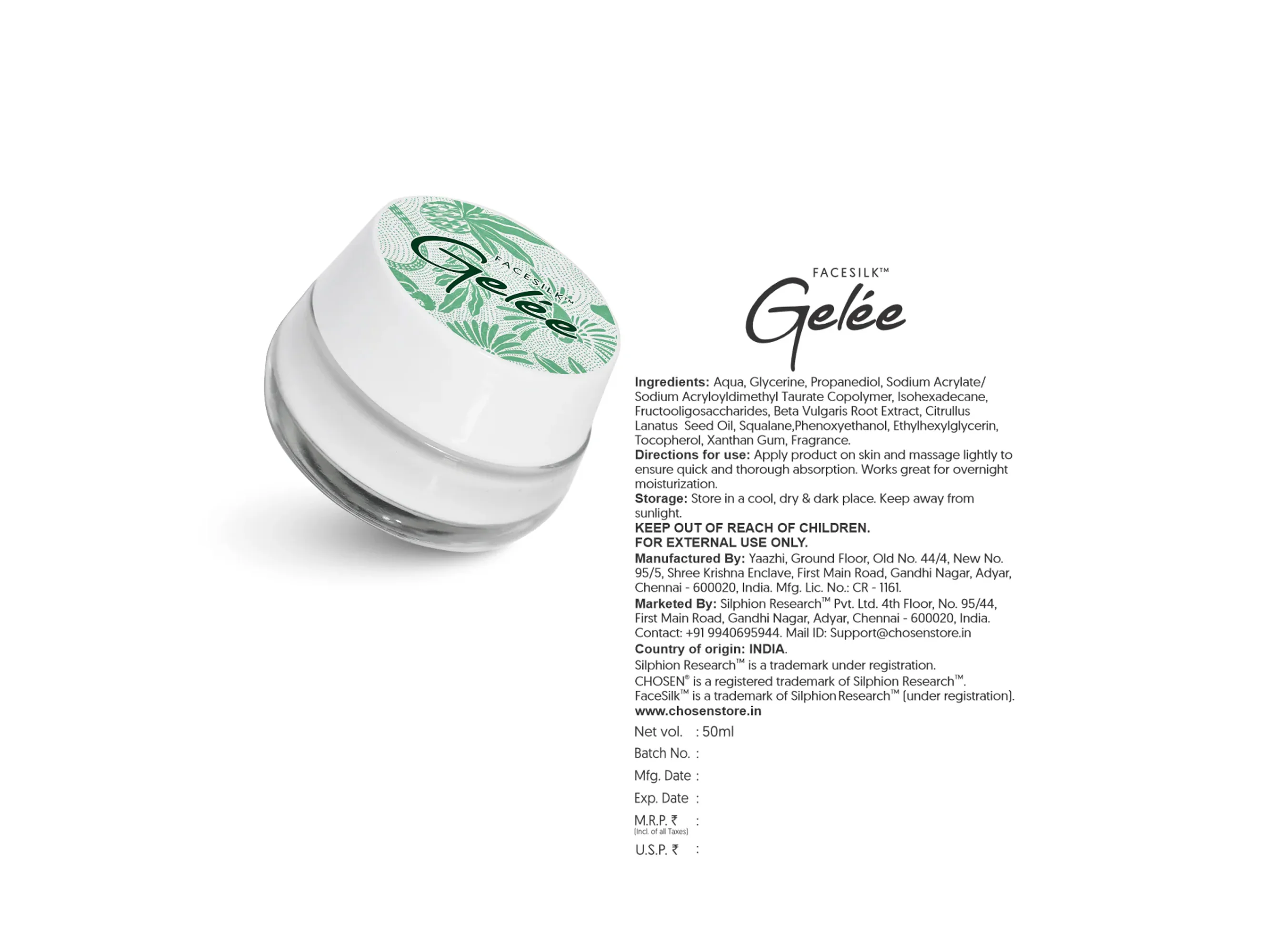 Chosen Facesilk Gelee Face Moisturizer - Image 5