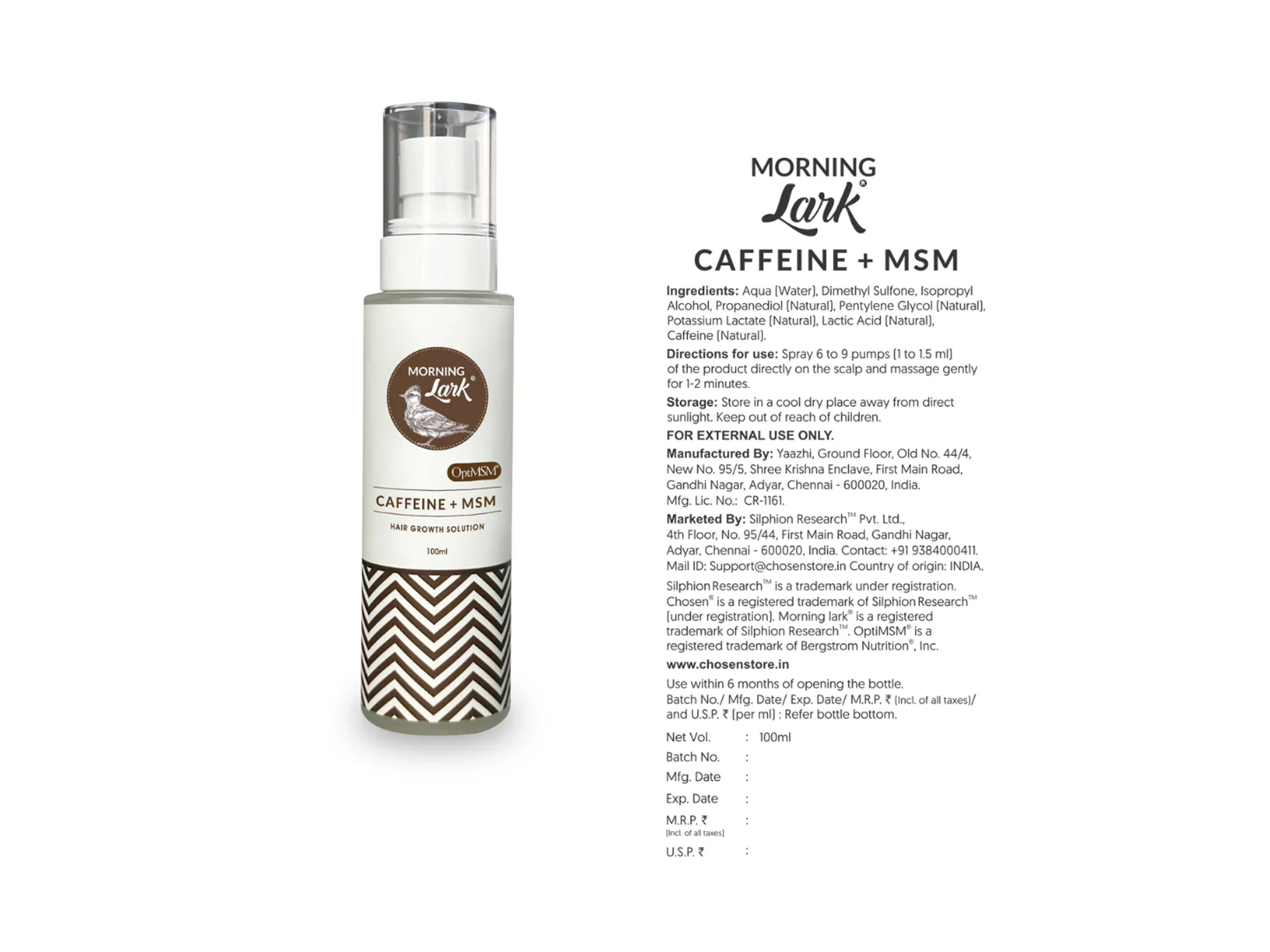 Chosen Morning Lark Caffeine + MSM Hair Growth Solution - Image 4