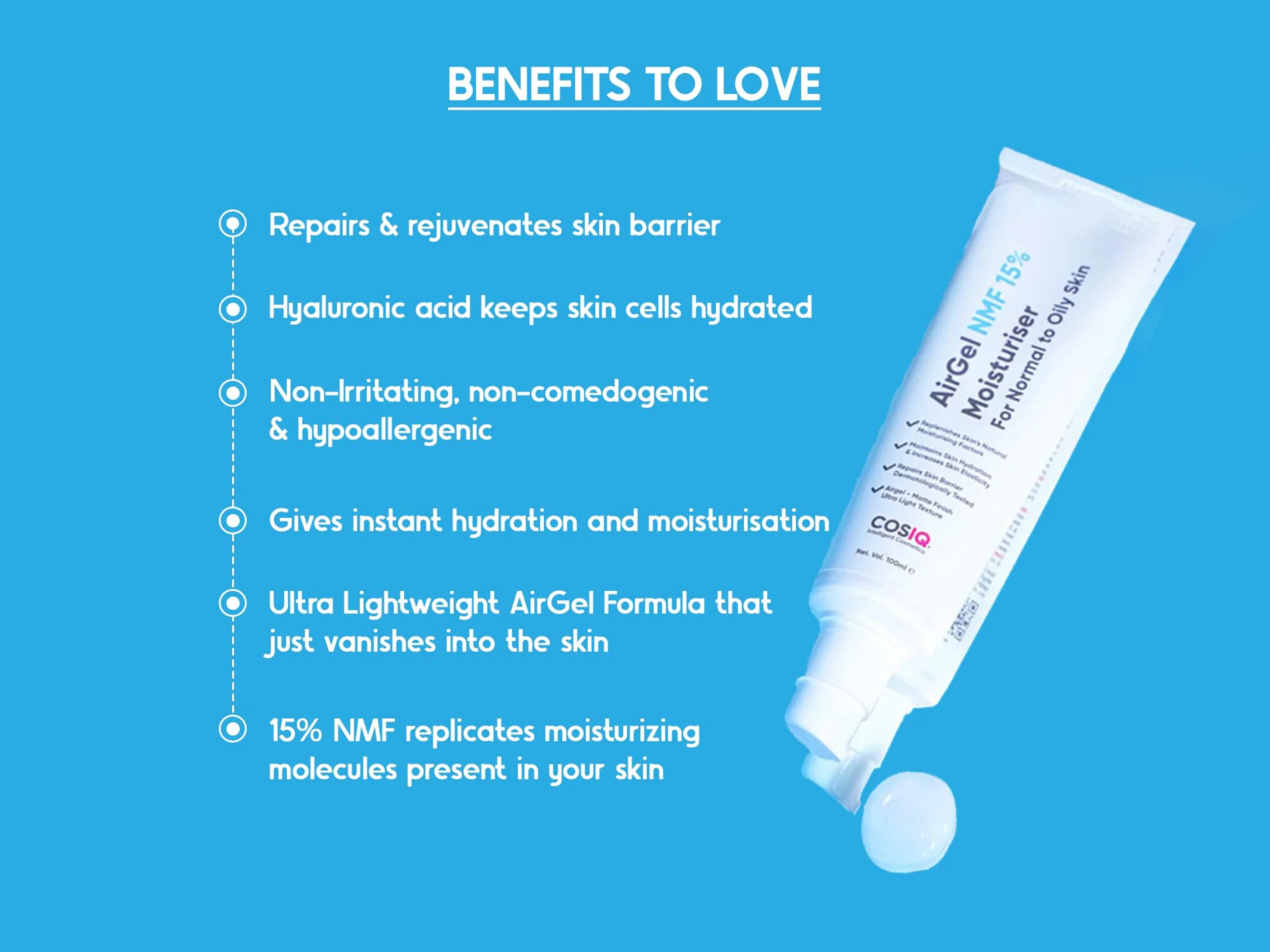 CosiQ AirGel NMF 15% Moisturiser Gel For Normal to Oily Skin - Image 3