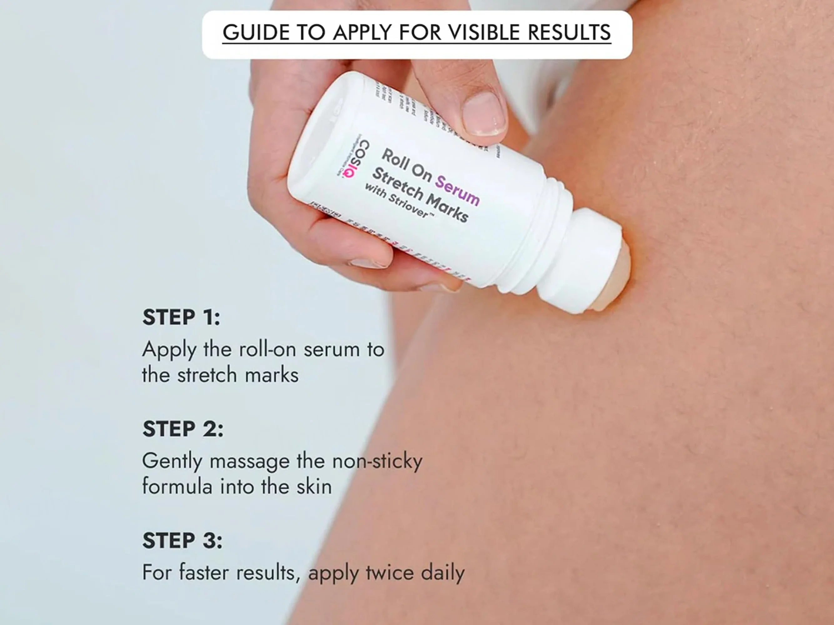 CosIQ Stretch Marks Removal Roll-On Serum With Striover - Image 6