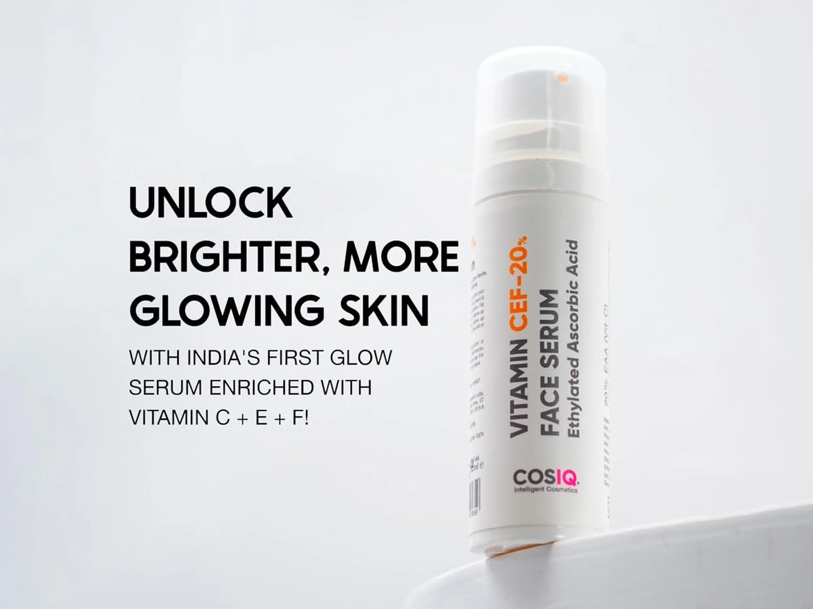 CosIQ Vitamin CEF-20% Ethylated Ascorbic Acid Glow Face Serum - Image 3