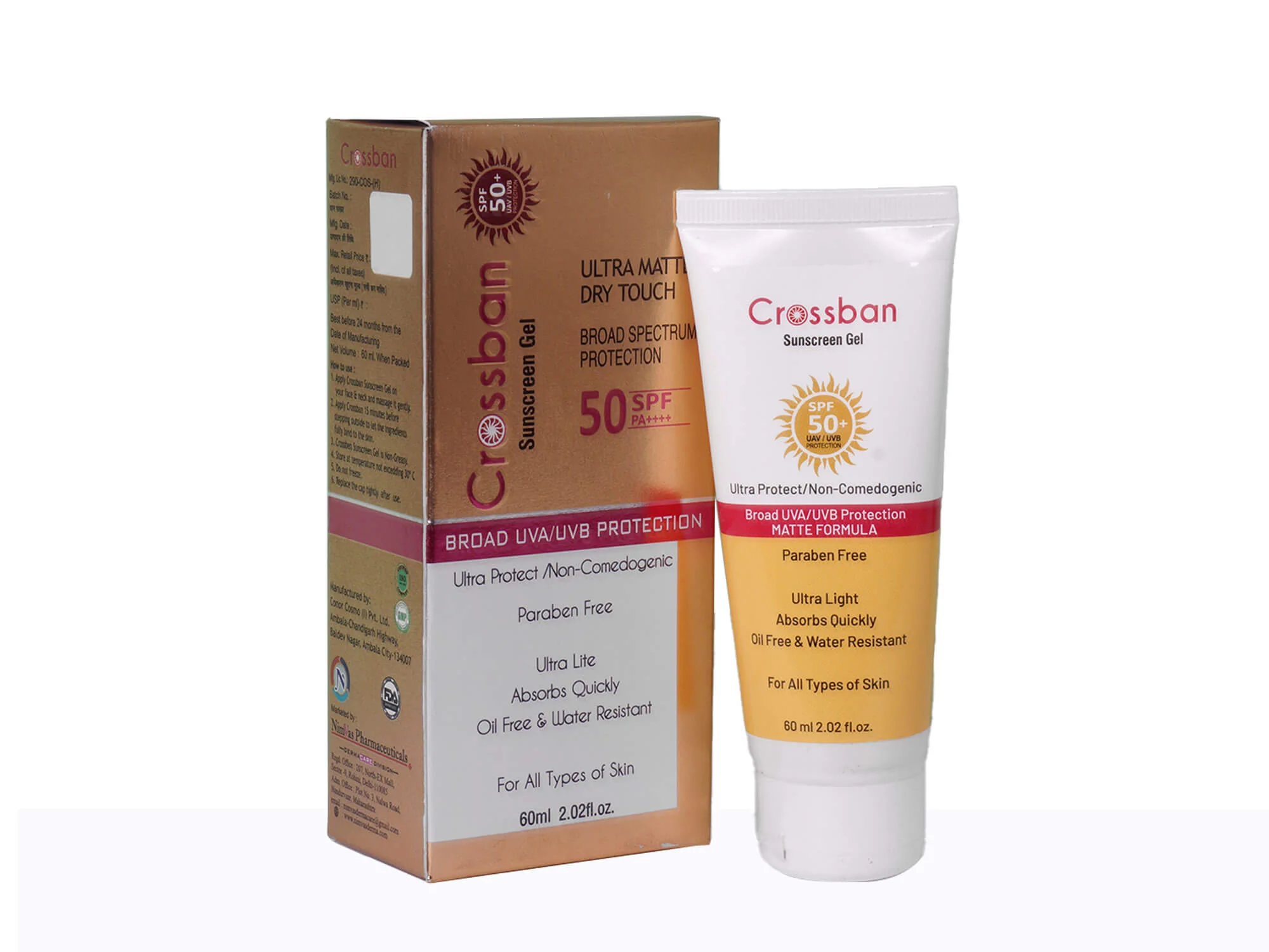 Crossban Ultra Matte Dry Touch Sunscreen Gel SPF 50+ PA++++