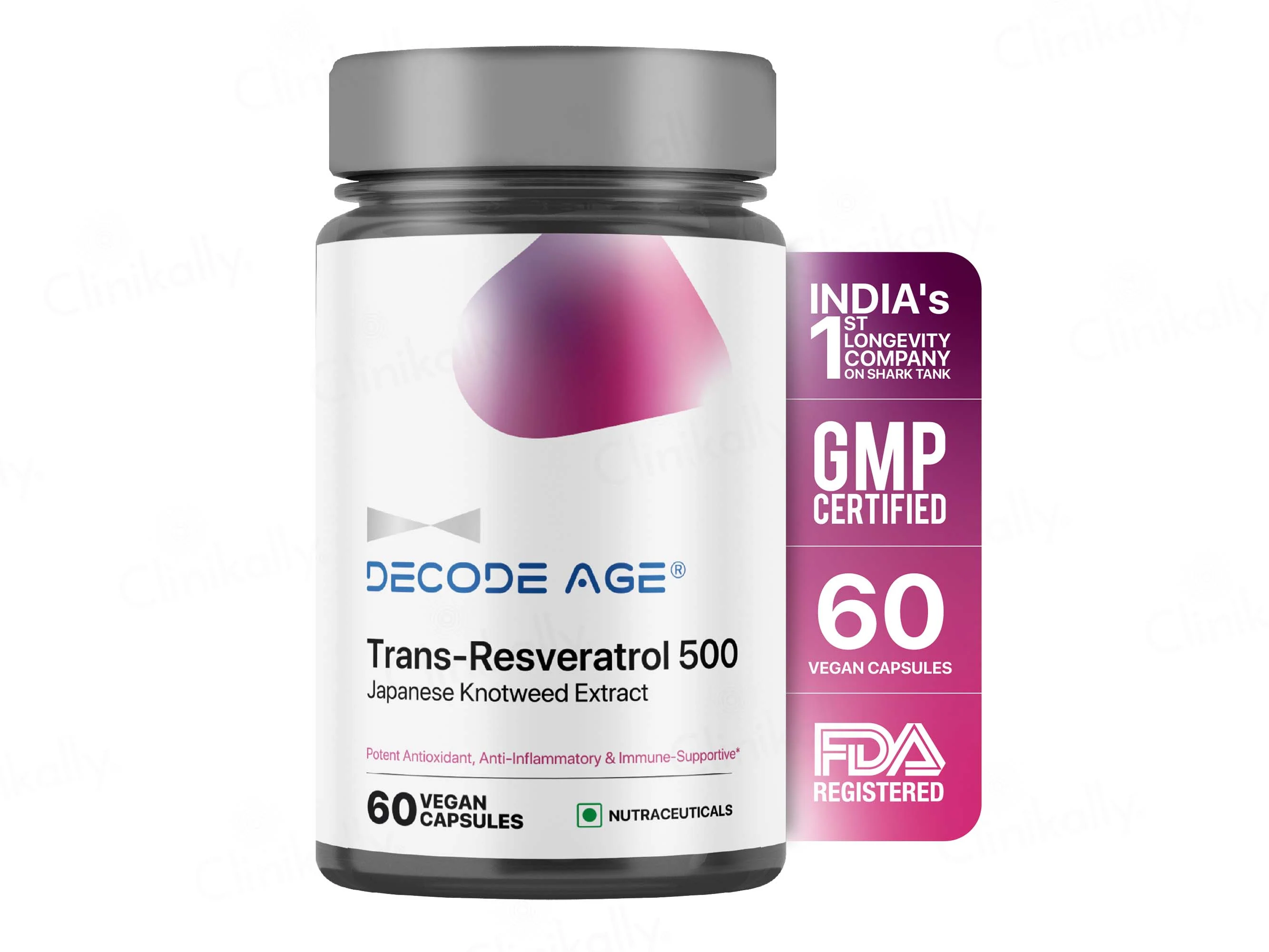 Decode Age Trans-Resveratrol 500 Vegan Capsule - Image 2