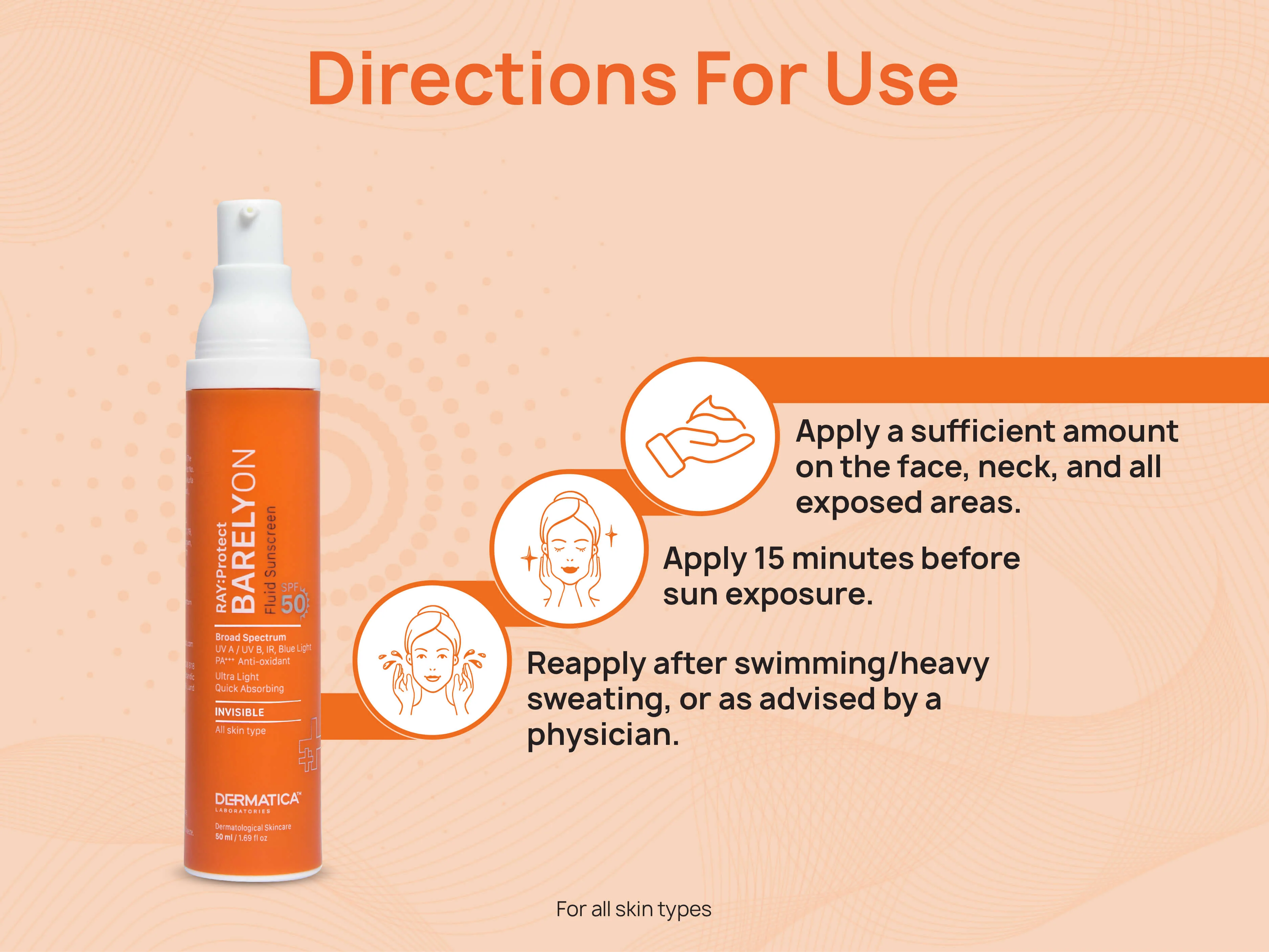 Dermatica Ray Protect Barelyon Fluid Sunscreen SPF 50 - Image 3