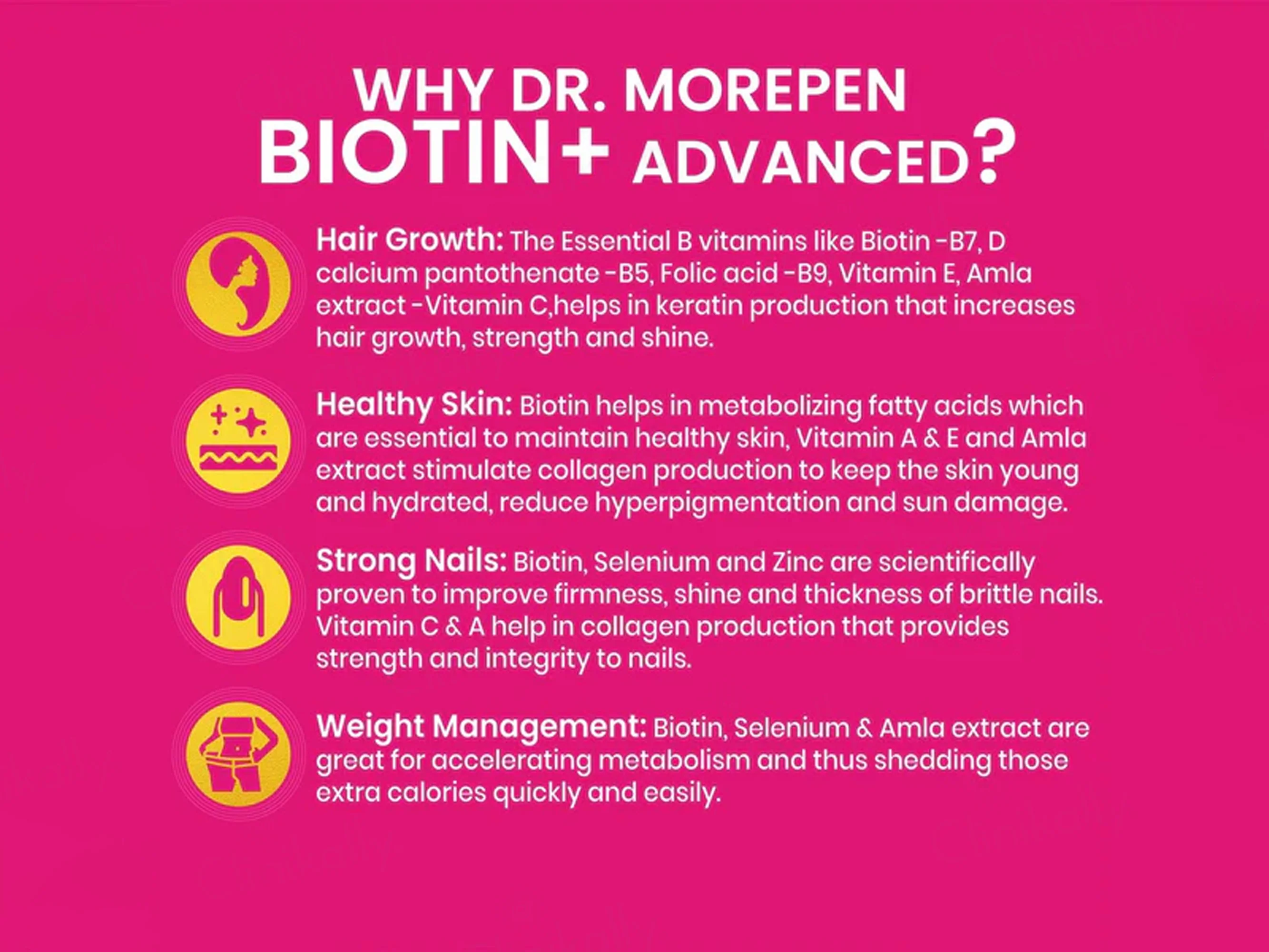 Dr. Morepen Biotin+ Advanced Tablet - Image 3