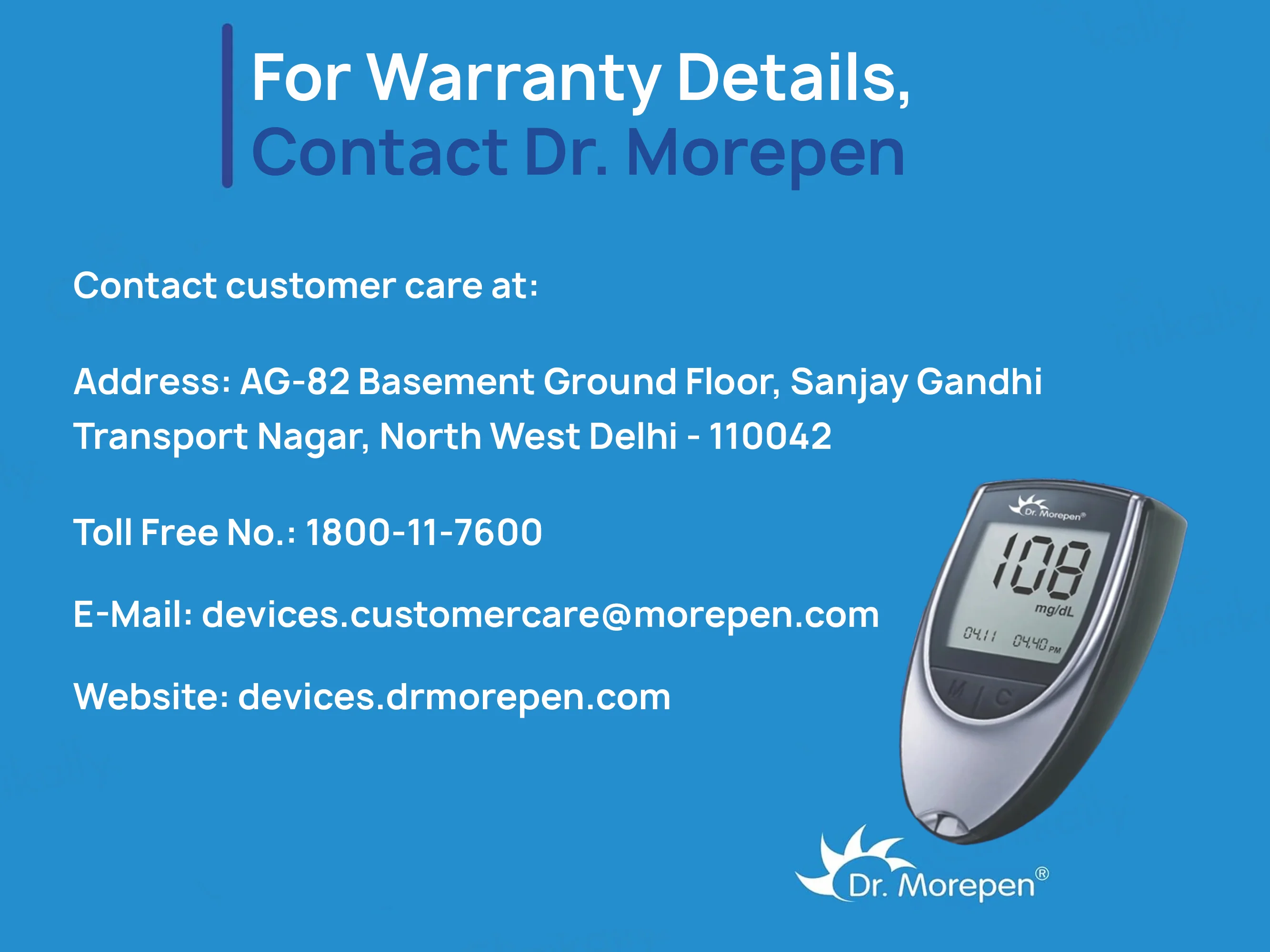 Dr. Morepen GlucoOne BG-03 Blood Glucose Monitoring System Combo Pack (Meter + 50 Strips) - Image 6