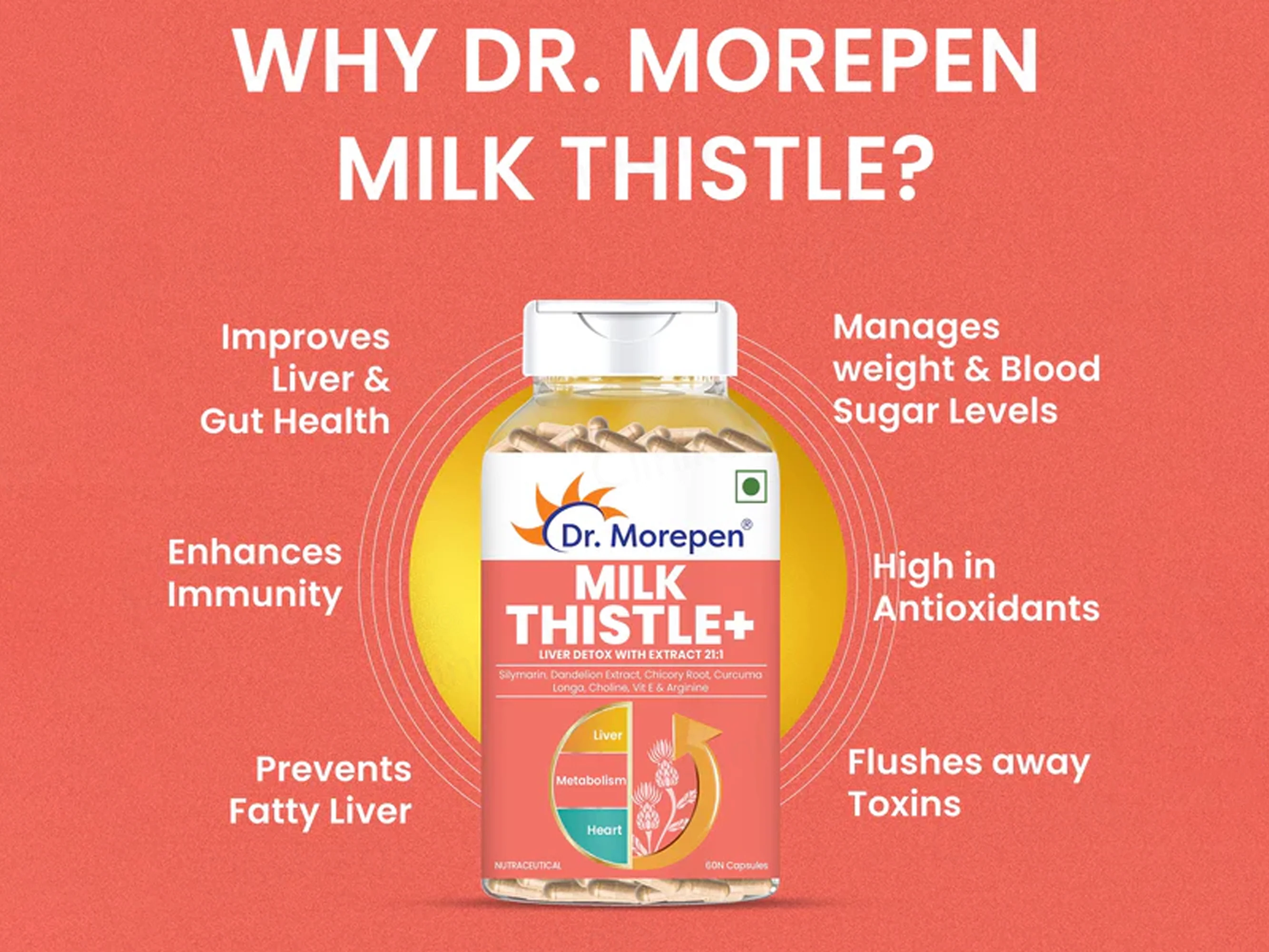 Dr. Morepen Milk Thistle+ Liver Detox Capsule - Image 3