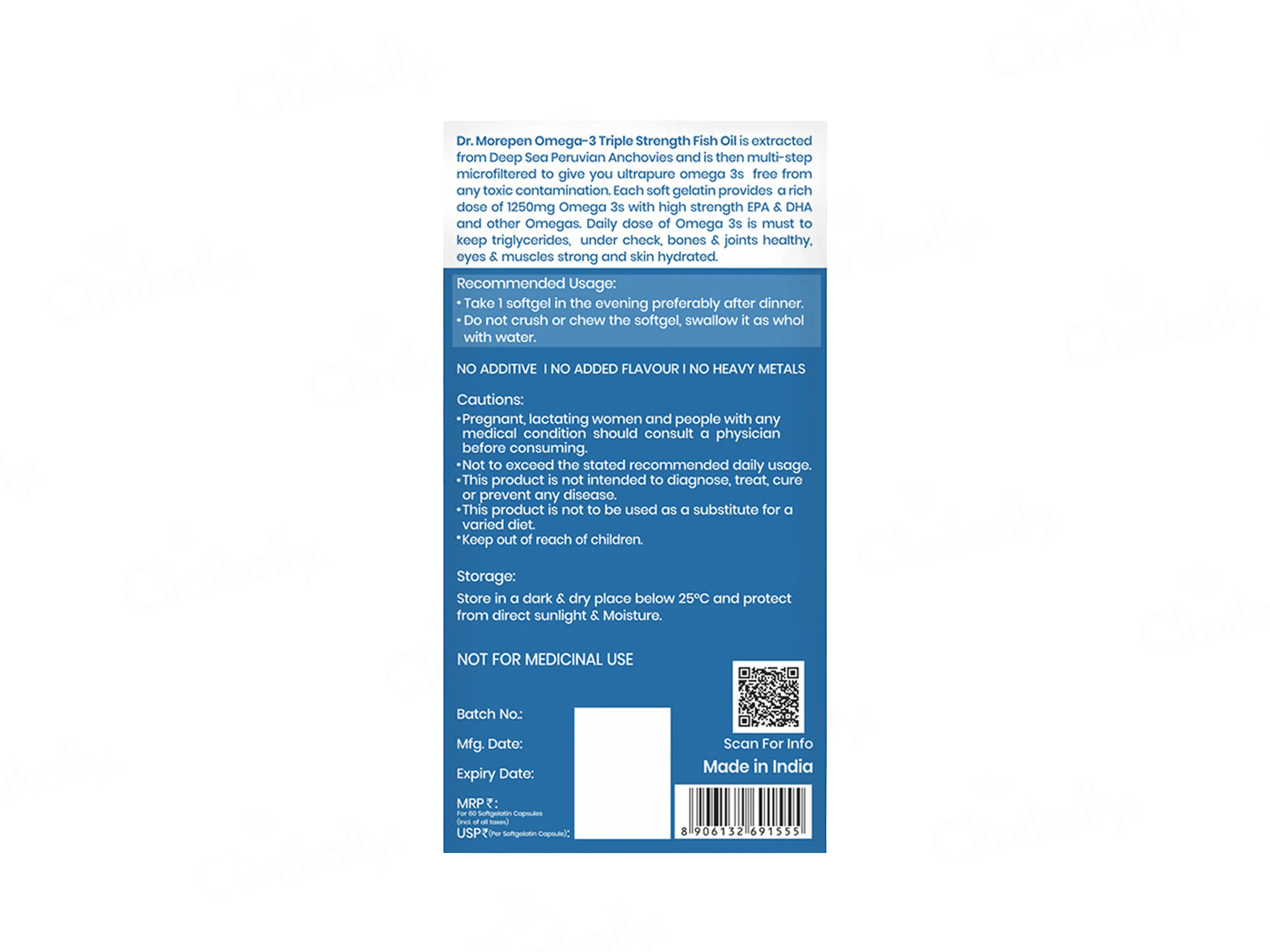 Dr. Morepen Omega-3 Deep Sea Fish Oil Triple Strength Soft Gelatin Capsule - Image 9