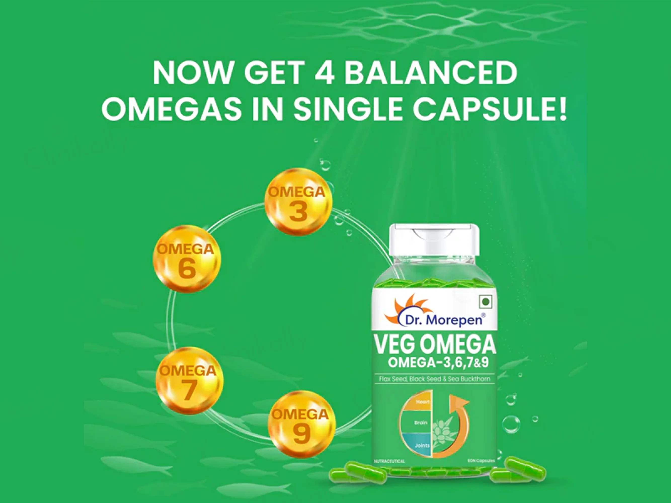 Dr. Morepen Veg Omega-3, 6, 7 & 9 Capsule - Image 2