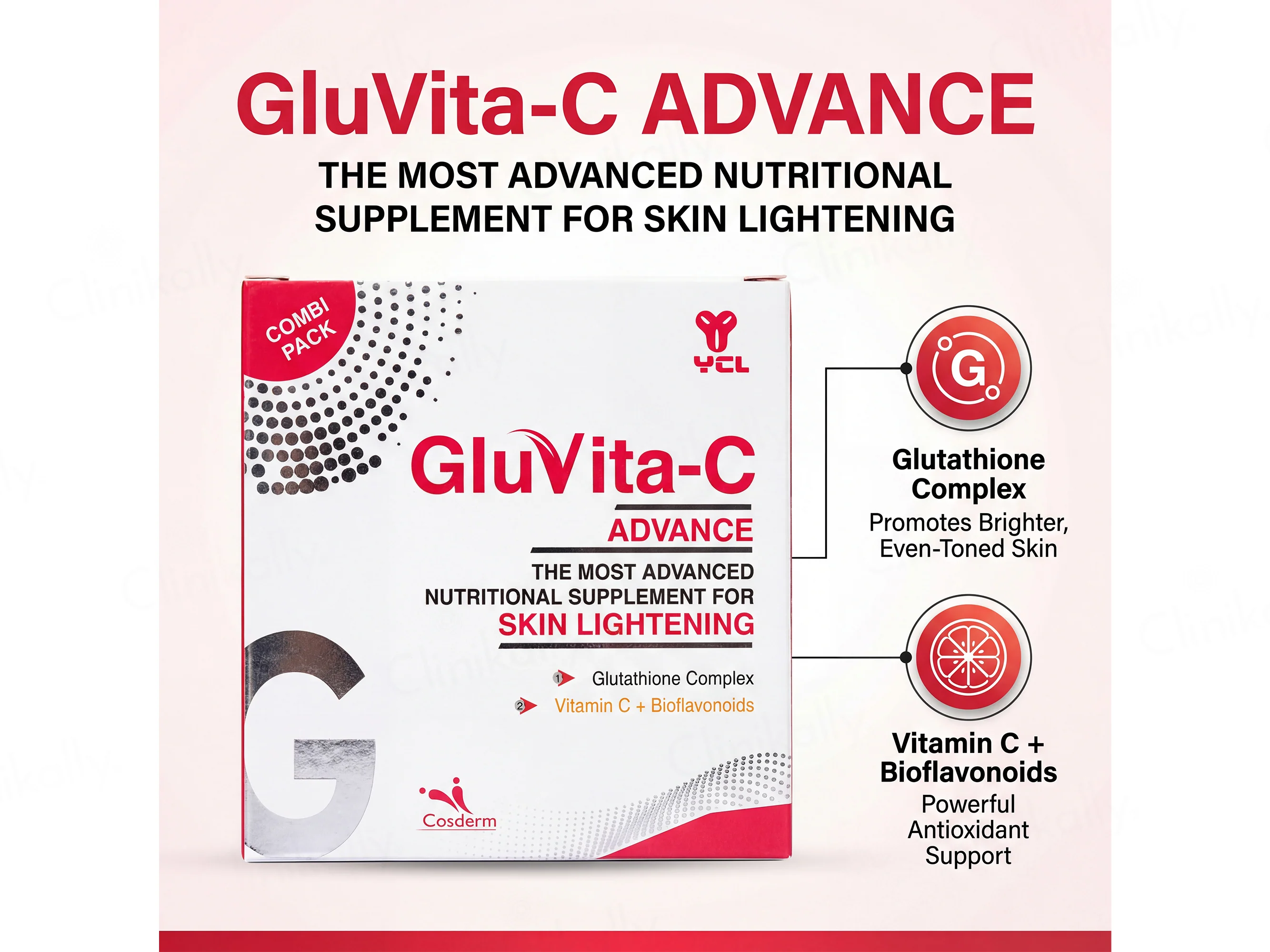 Gluvita-C Advance Skin Lightening Nutritional Supplement Kit - Image 3