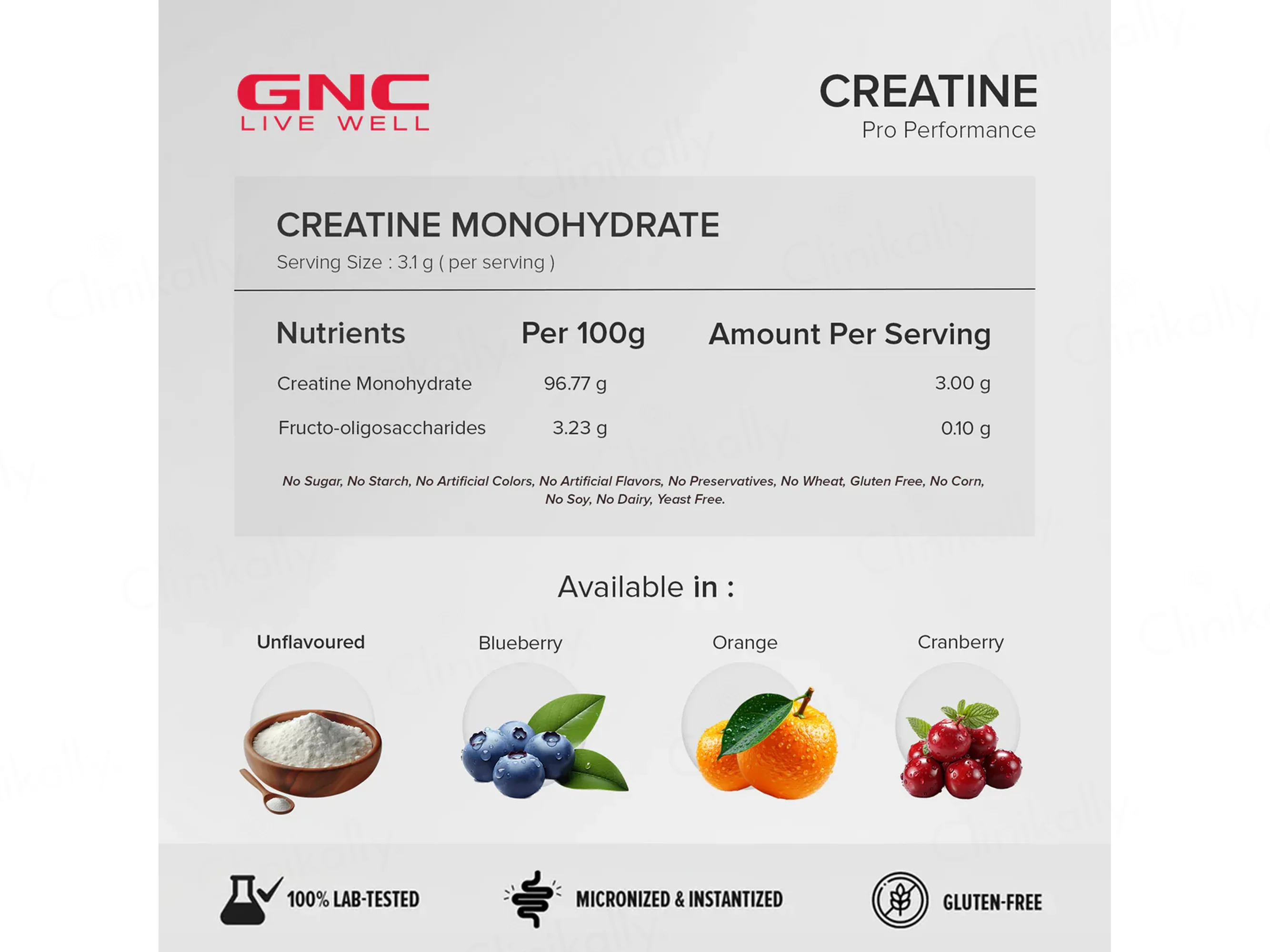 GNC Pro Performance Creatine Monohydrate Powder - Unflavored - Image 10