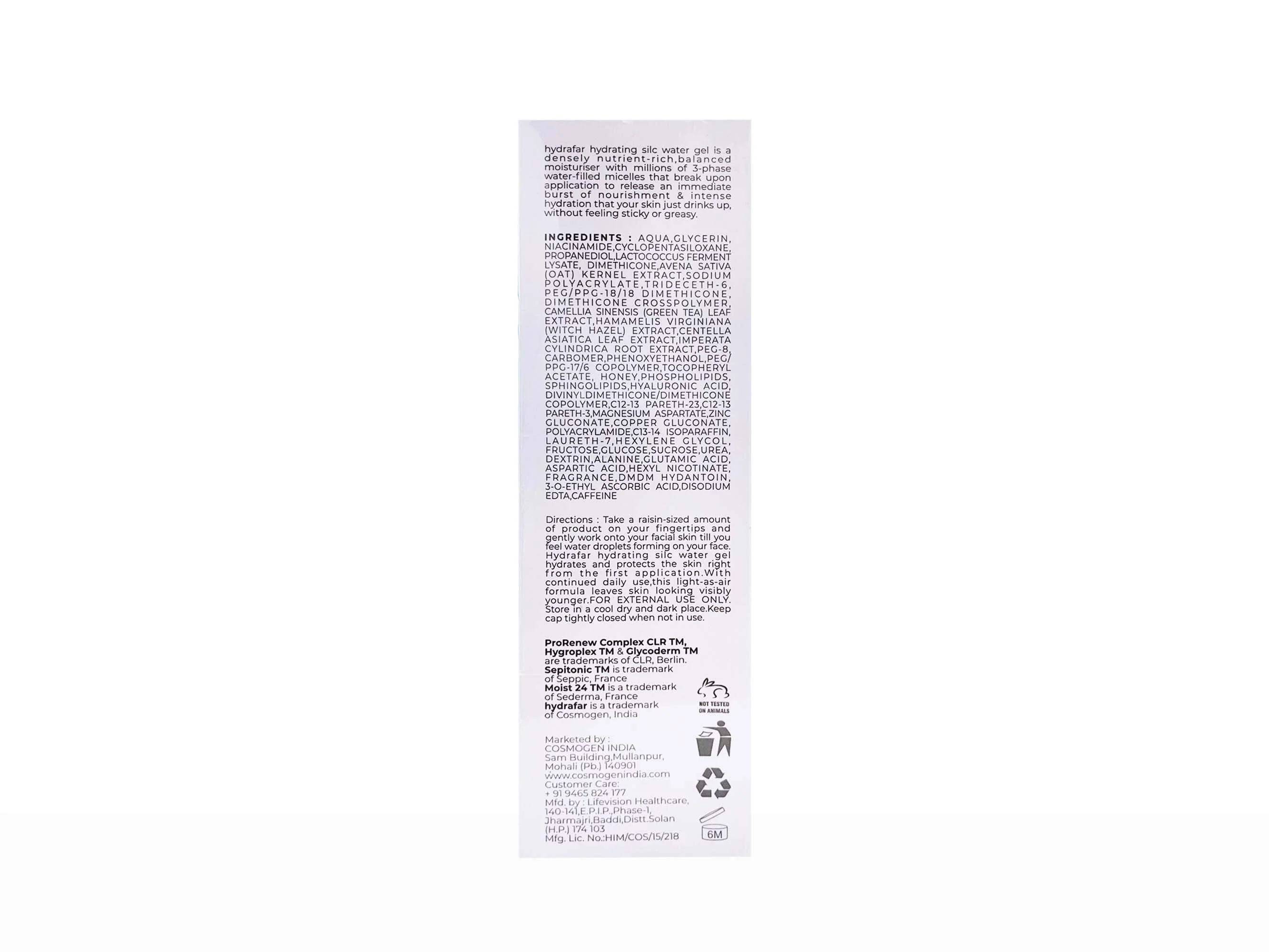 Hydrafar Hydrating Silc Water Gel - Image 2