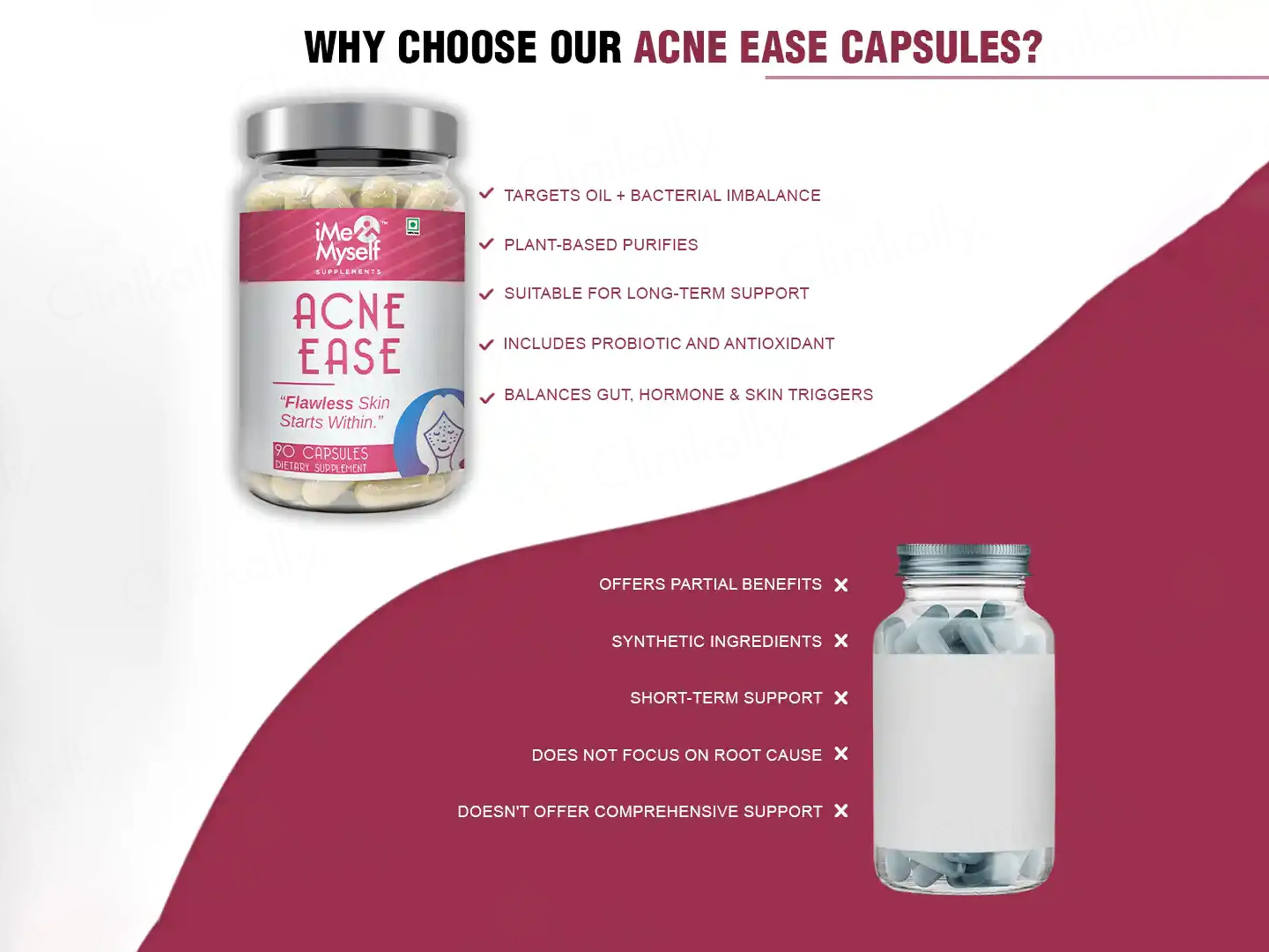 iMeMyself Acne Ease Dietary Supplement Vegetarian Capsule - Image 6