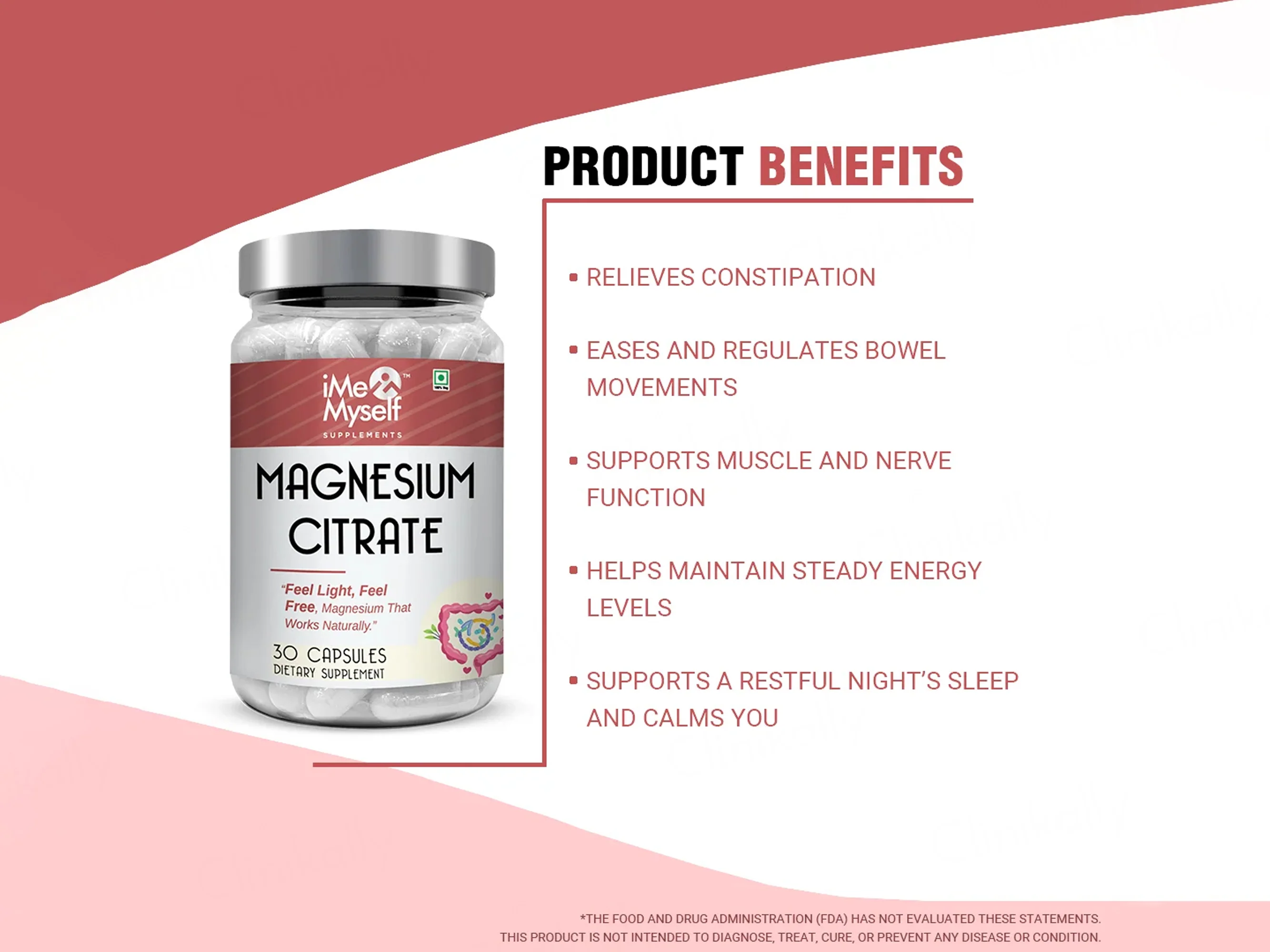 iMeMyself Magnesium Citrate Dietary Supplement Vegetarian Capsule - Image 3