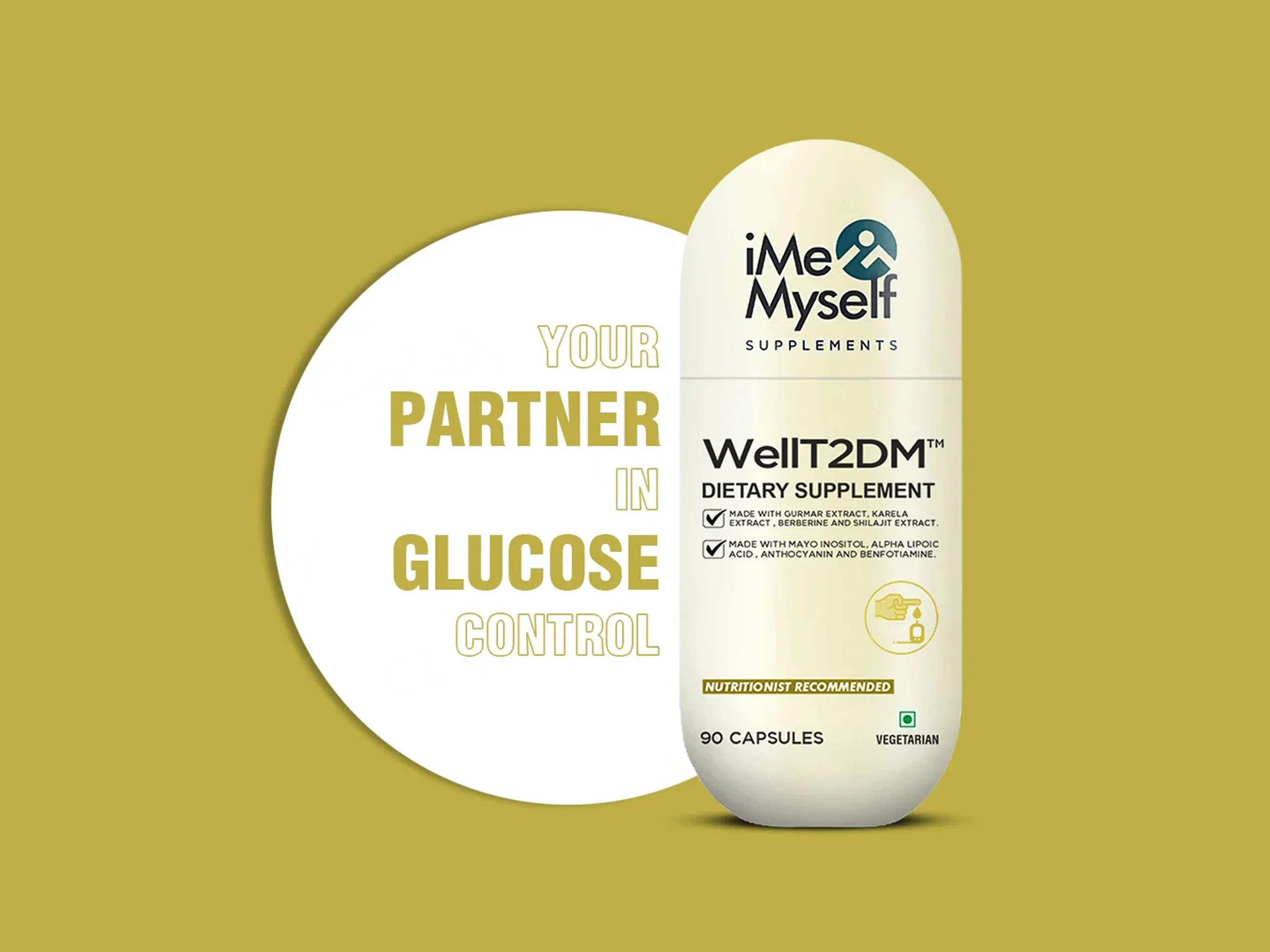 iMeMyself Well T2DM Dietary Supplement Vegetarian Capsule - Image 2