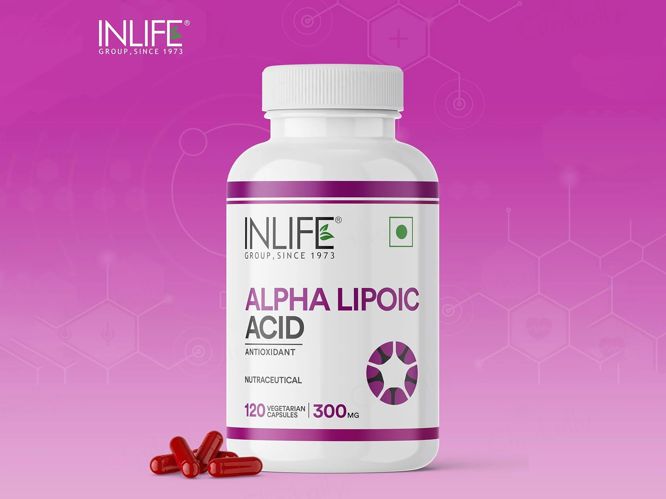 Inlife Alpha Lipoic Acid 300mg Antioxidant Nutraceutical Vegetarian Capsule - Image 7