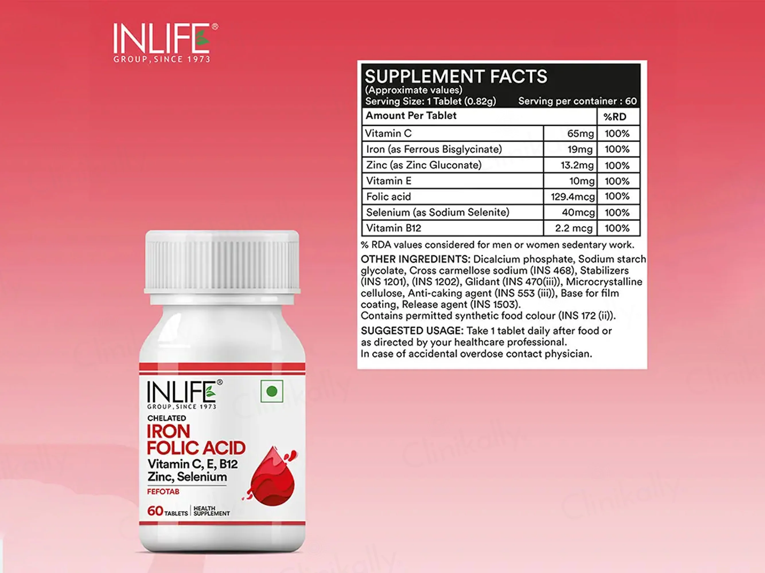 Inlife Fefotab Iron & Folic Acid Tablet - Image 2