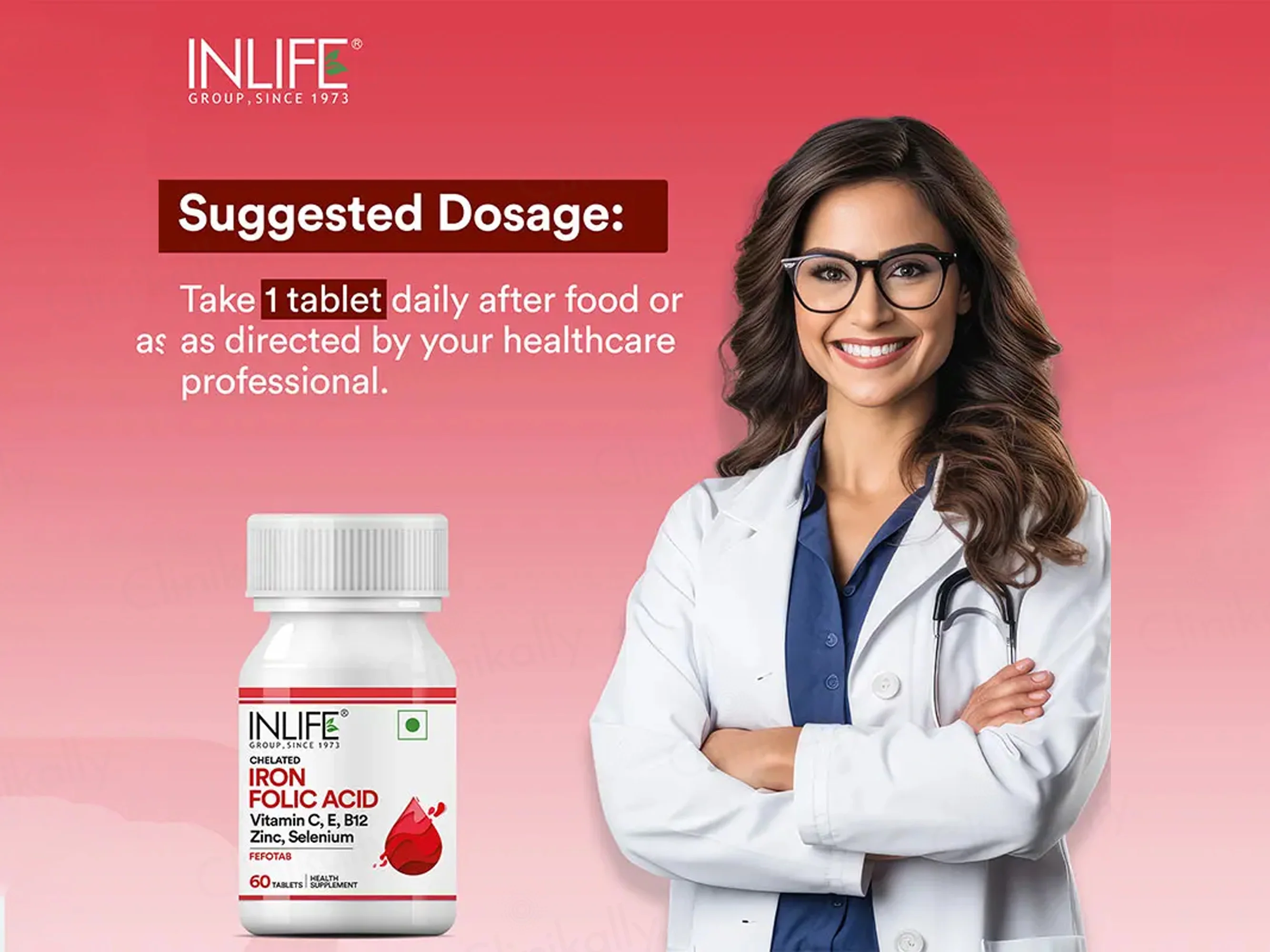 Inlife Fefotab Iron & Folic Acid Tablet - Image 3
