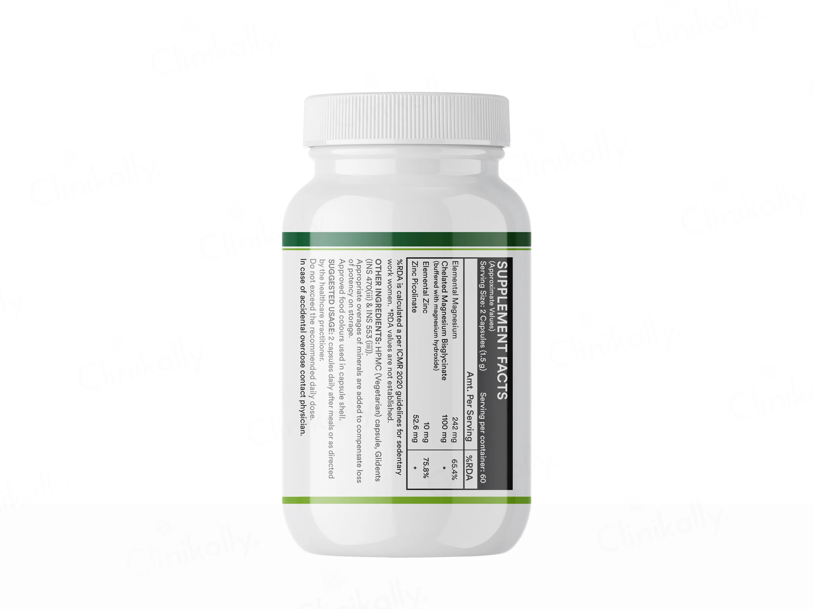 Inlife High Absorption Magnesium Glycinate 1100mg Vegetarian Capsule - Image 4