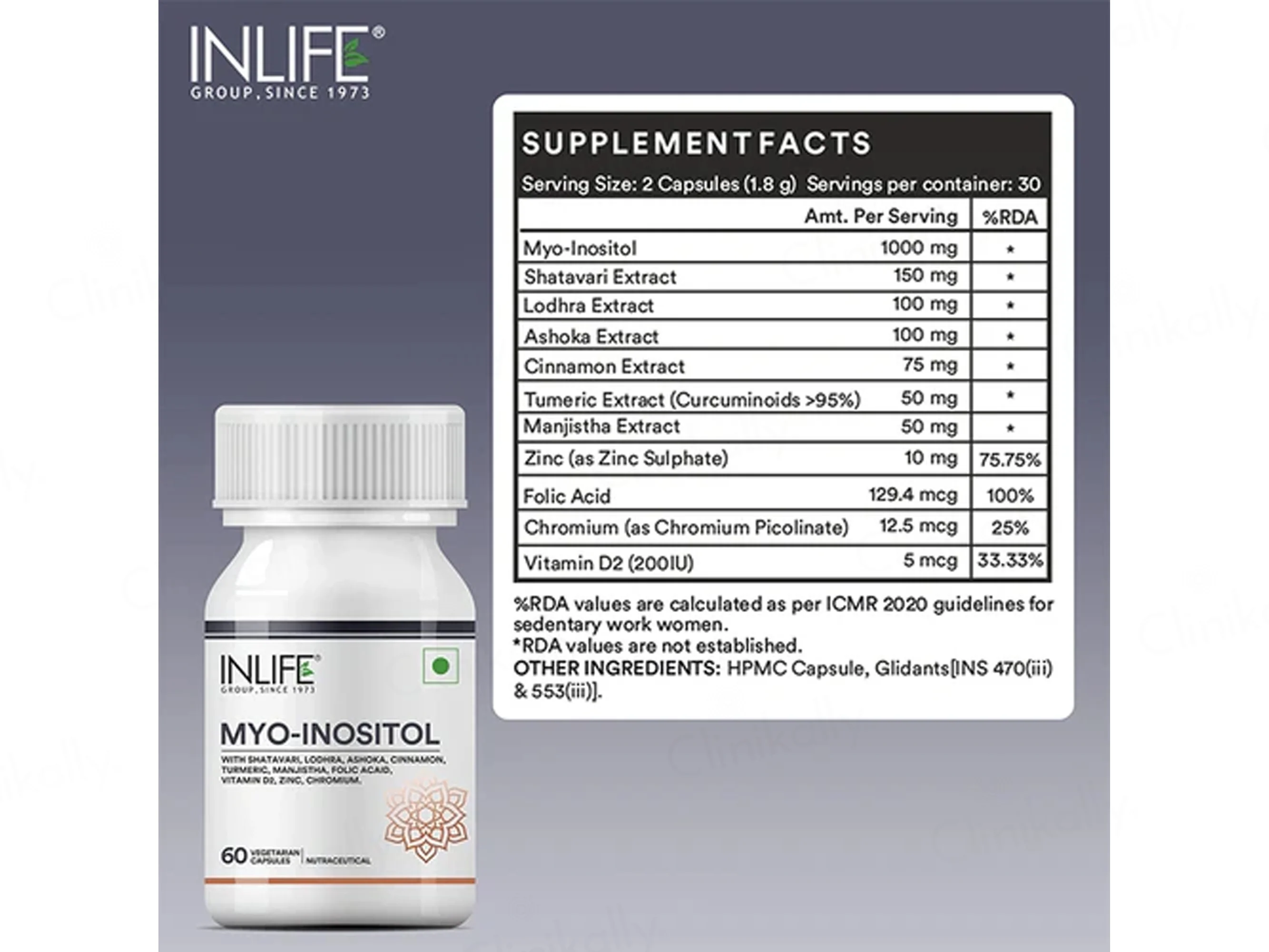Inlife Myo-Inositol Nutraceutical Vegetarian Capsule For Women - Image 3