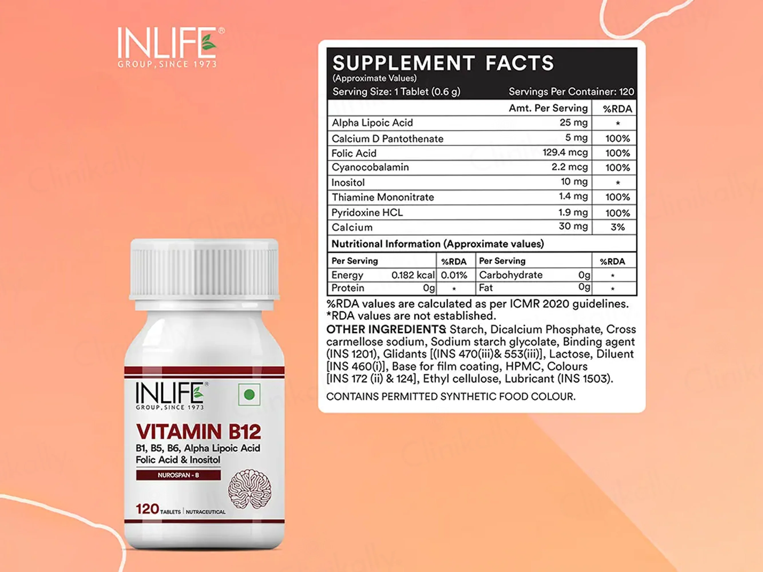 Inlife Nurospan-B Vitamin B12 Nutraceutical Tablet - Image 2