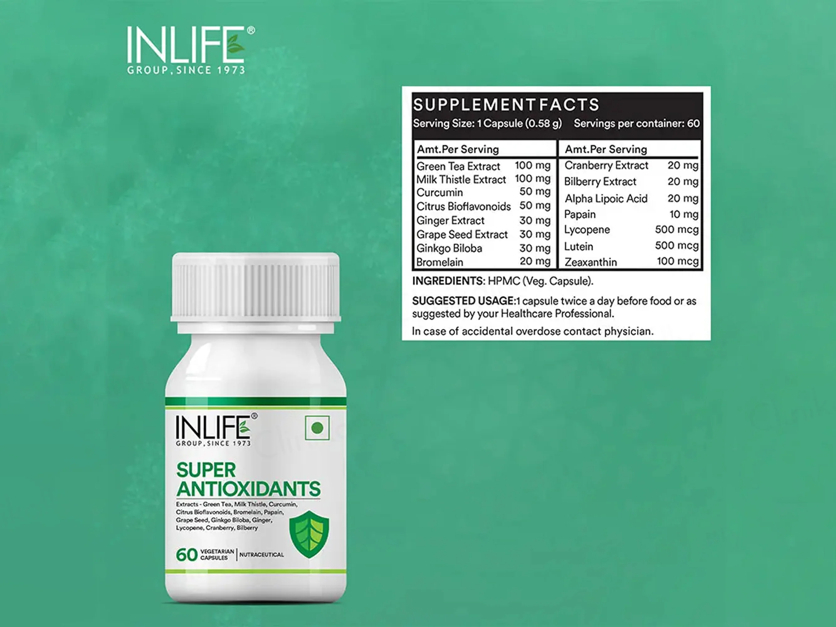 Inlife Super Antioxidants Nutraceutical Vegetarian Capsule - Image 2