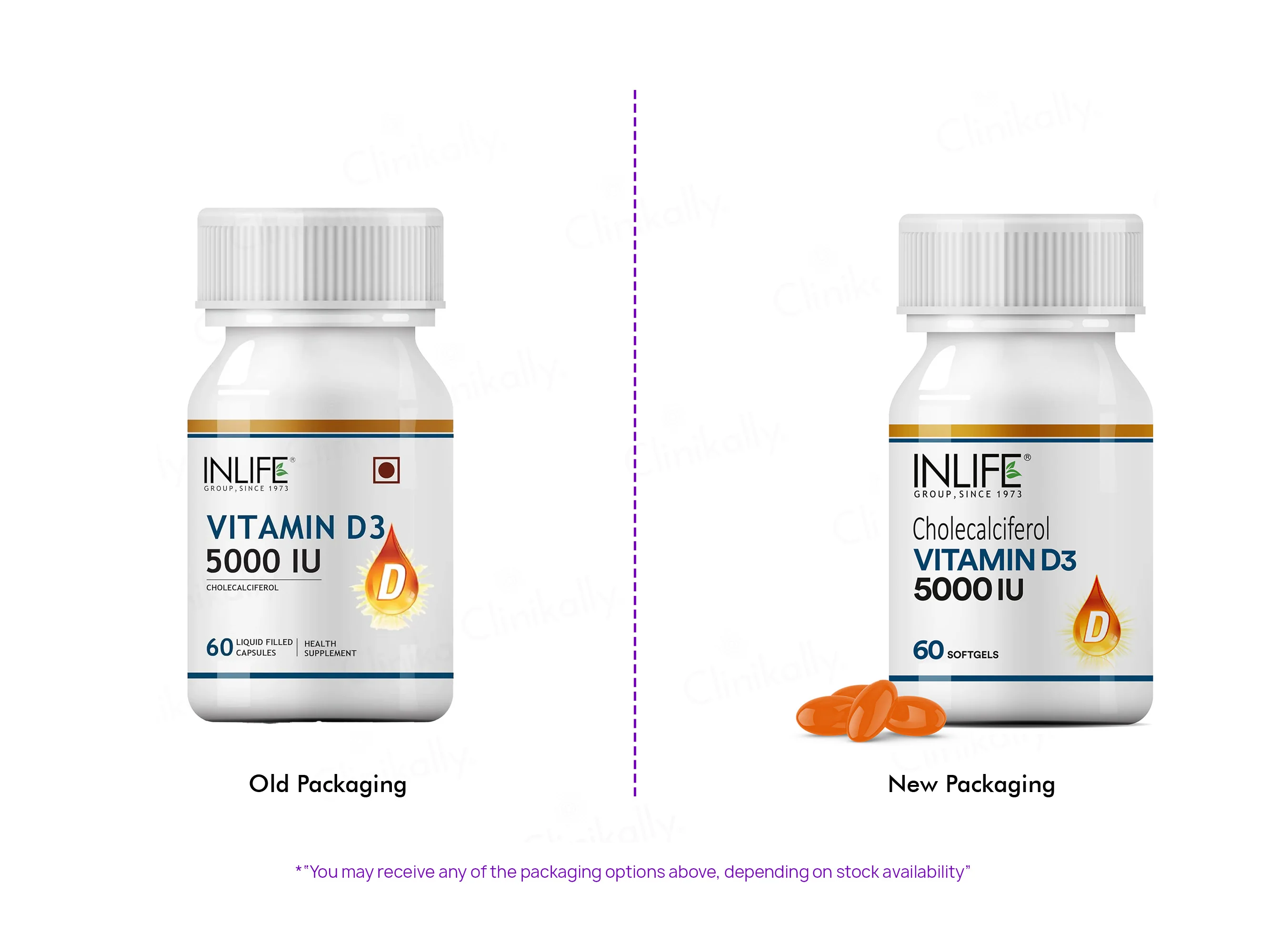 Inlife Vitamin D3 5000 I.U. Cholecalciferol Softgel Capsule - Image 2