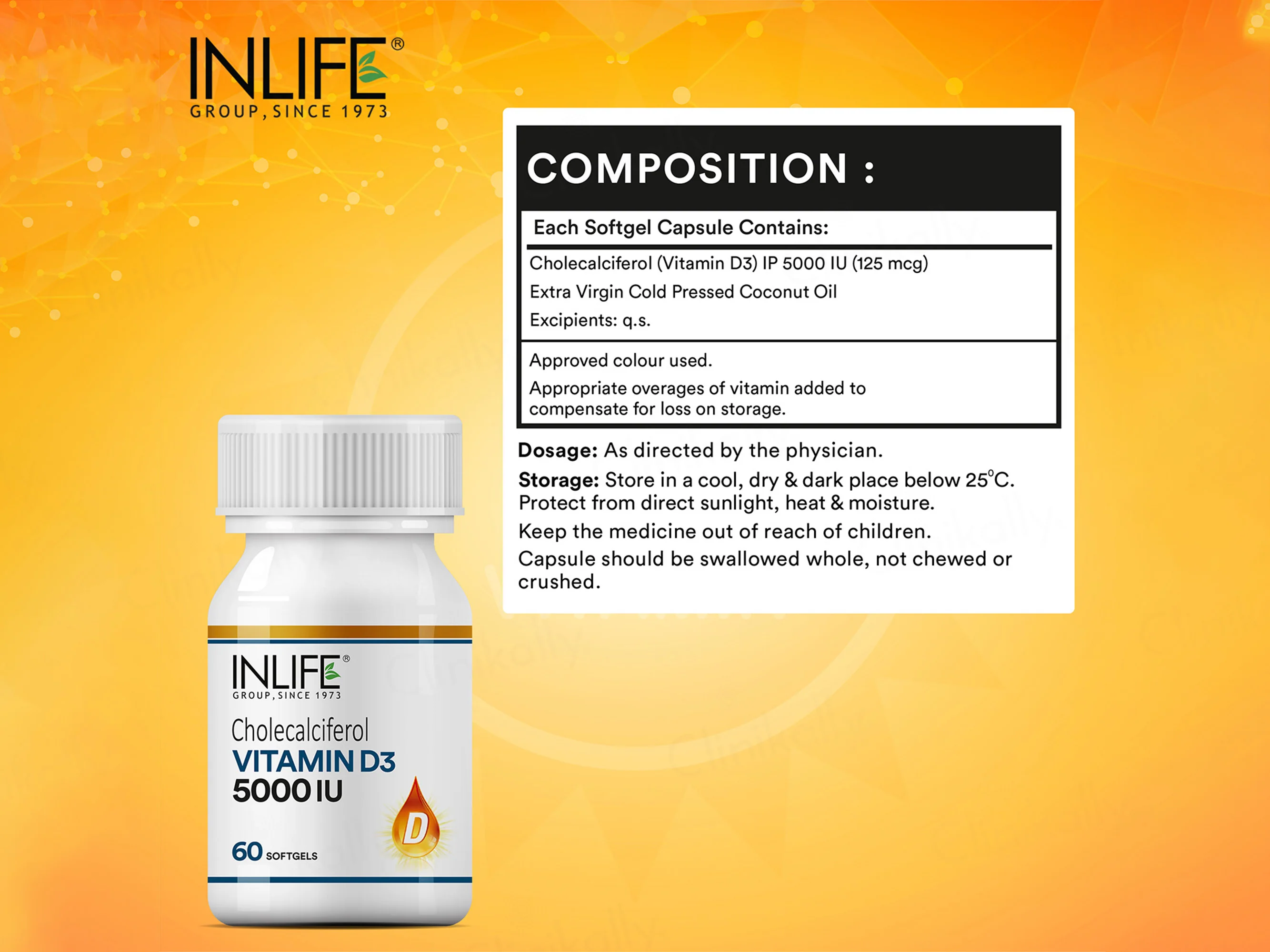 Inlife Vitamin D3 5000 I.U. Cholecalciferol Softgel Capsule - Image 7