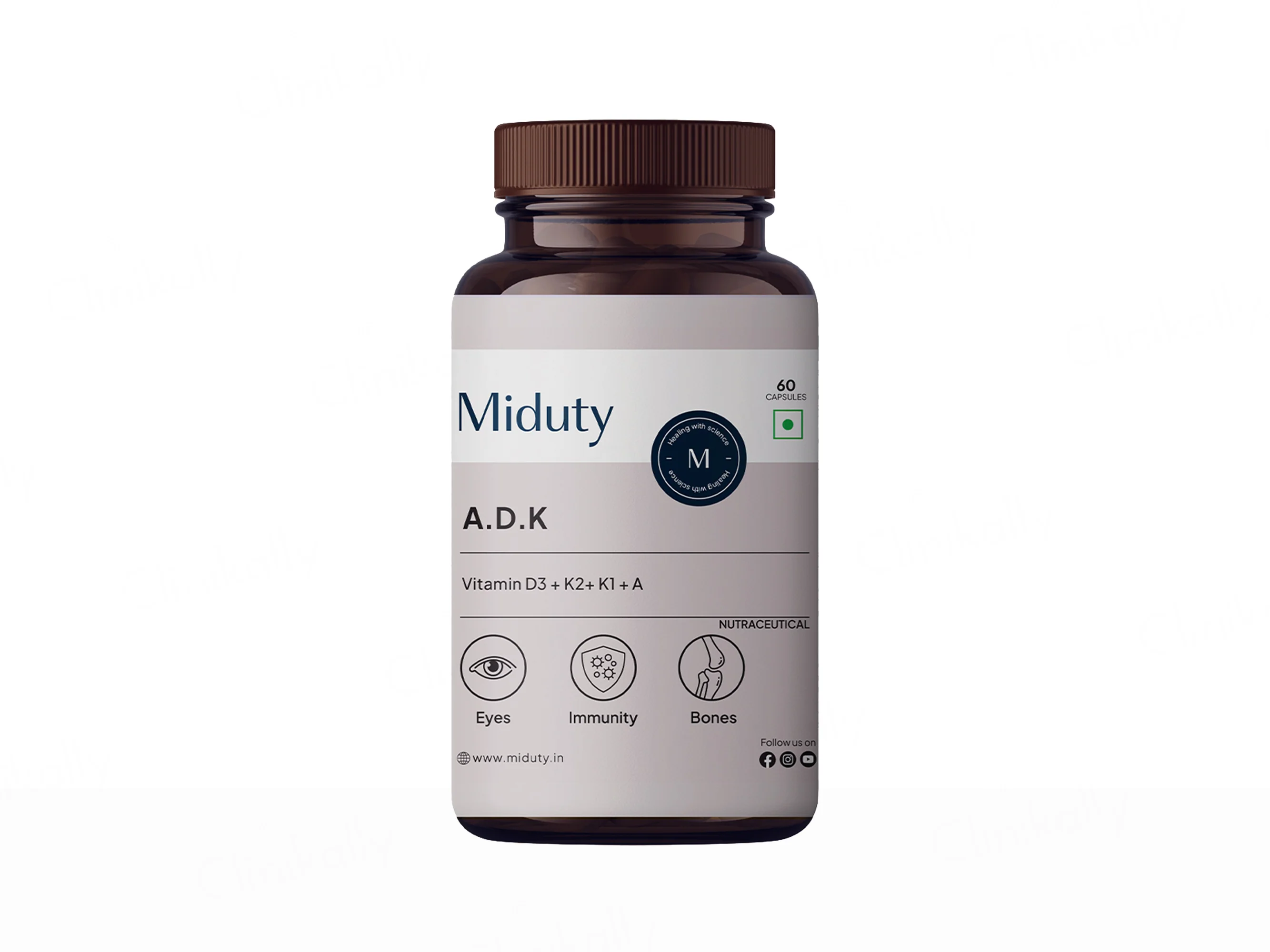 Miduty A.D.K Vitamin D3 + Vitamin K2 + Vitamin A Capsule - Image 7