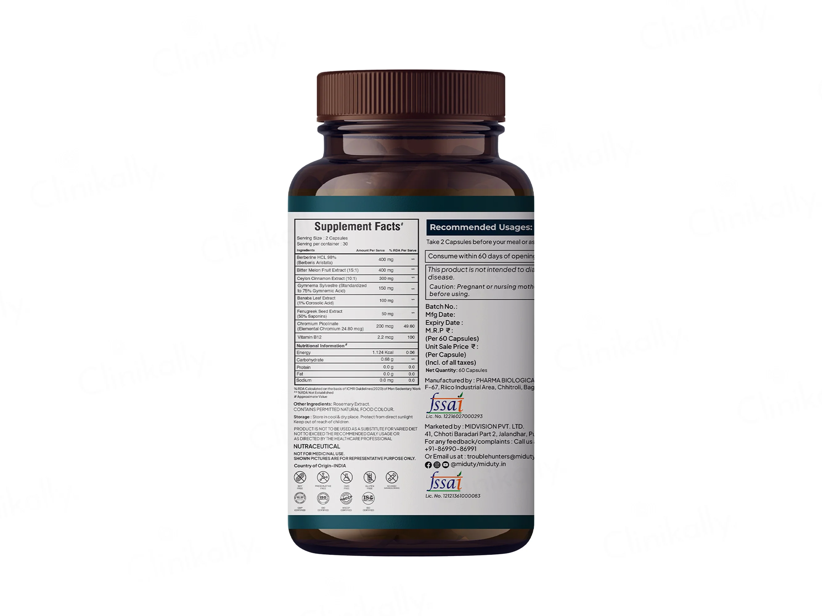 Miduty Berberine 98% Blood Sugar Control Formula Capsule - Image 11