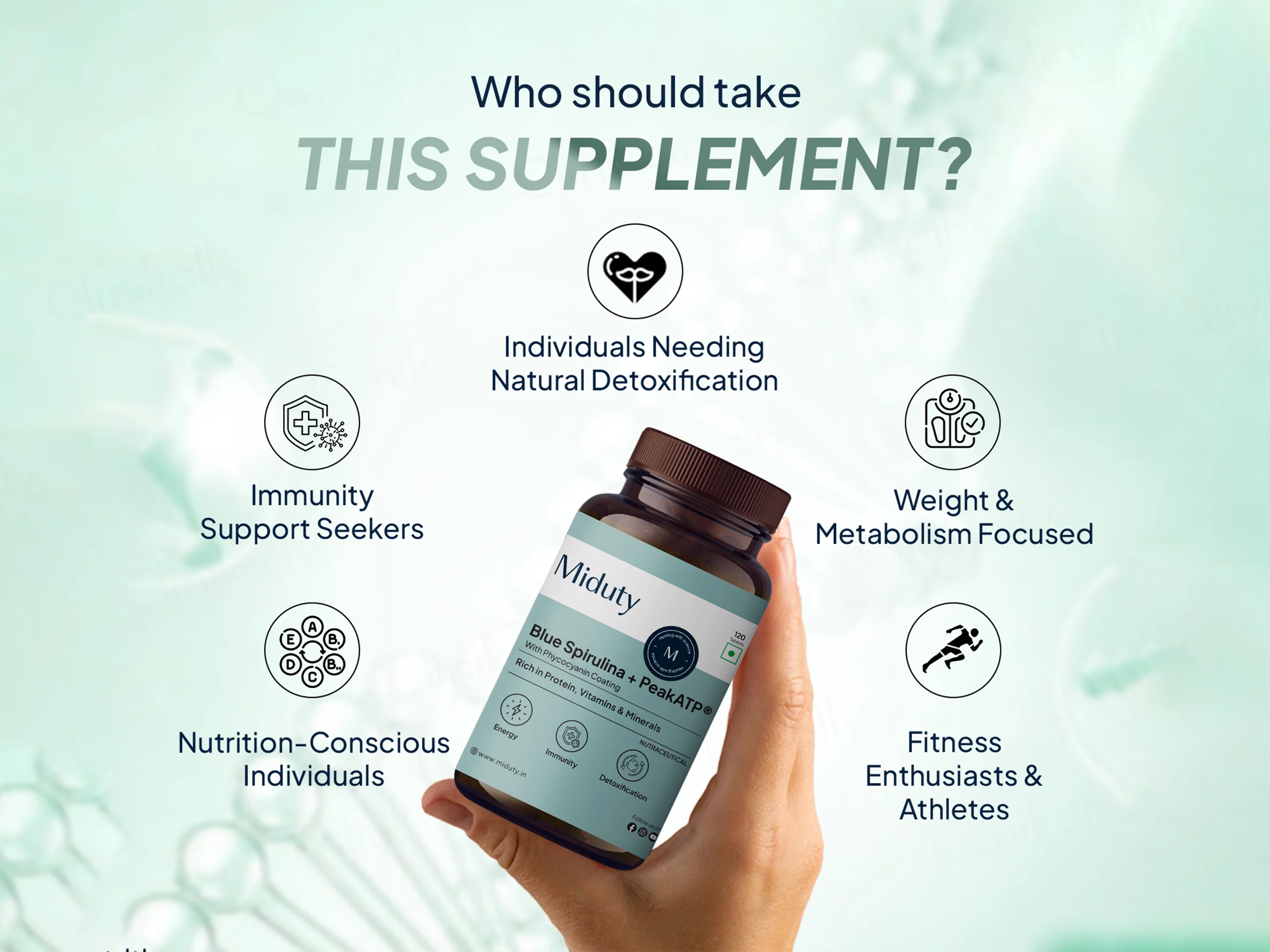 Miduty Blue Spirulina + PeakATP® With Phycocyanin Coating Tablet - Image 3