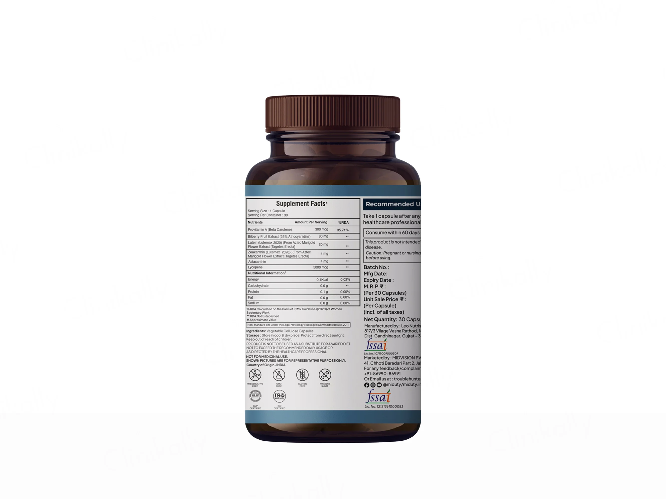 Miduty Eye Vision Shield Astaxanthin with Lutein & Zeaxanthin Capsule - Image 2