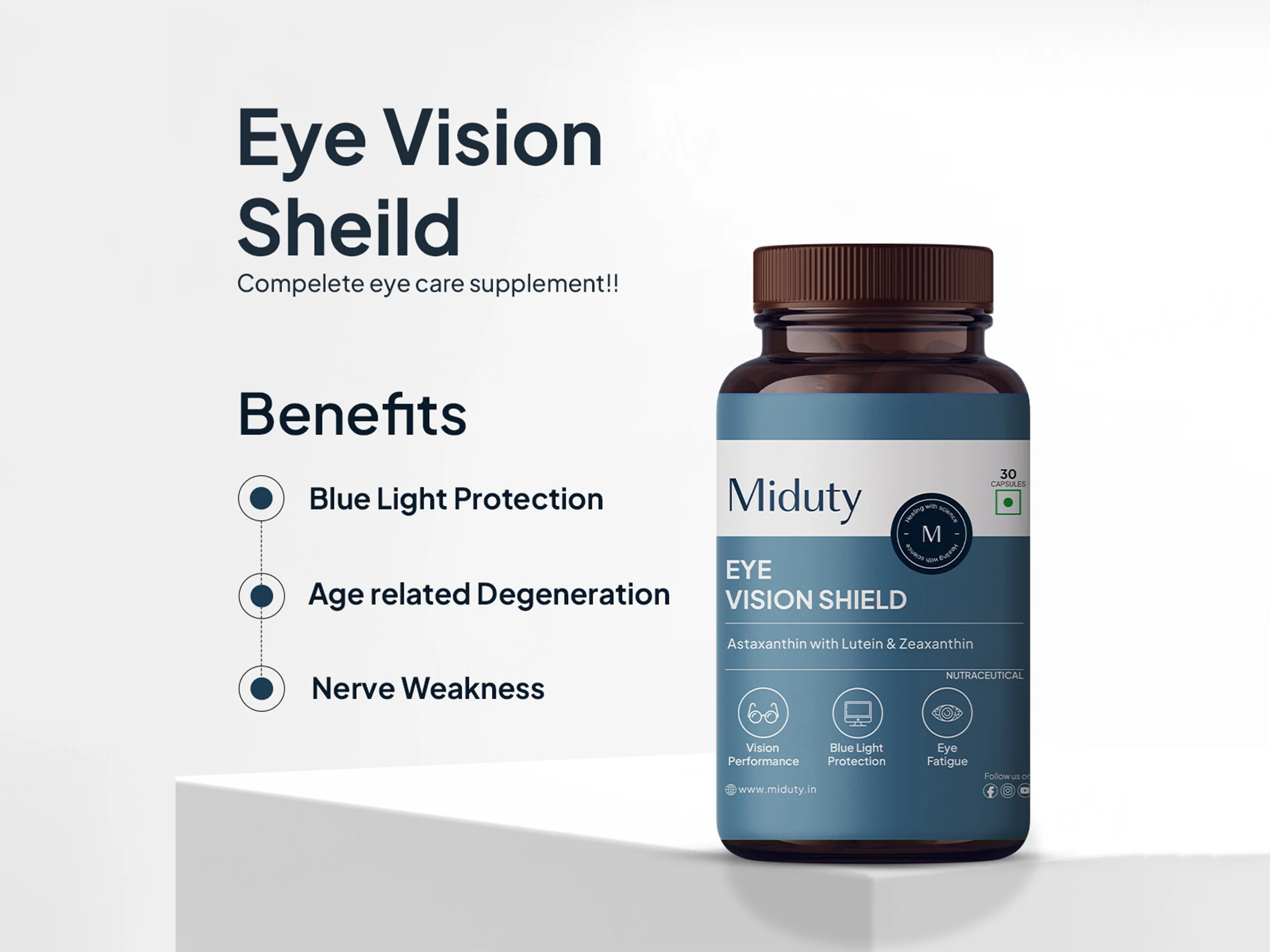 Miduty Eye Vision Shield Astaxanthin with Lutein & Zeaxanthin Capsule - Image 6